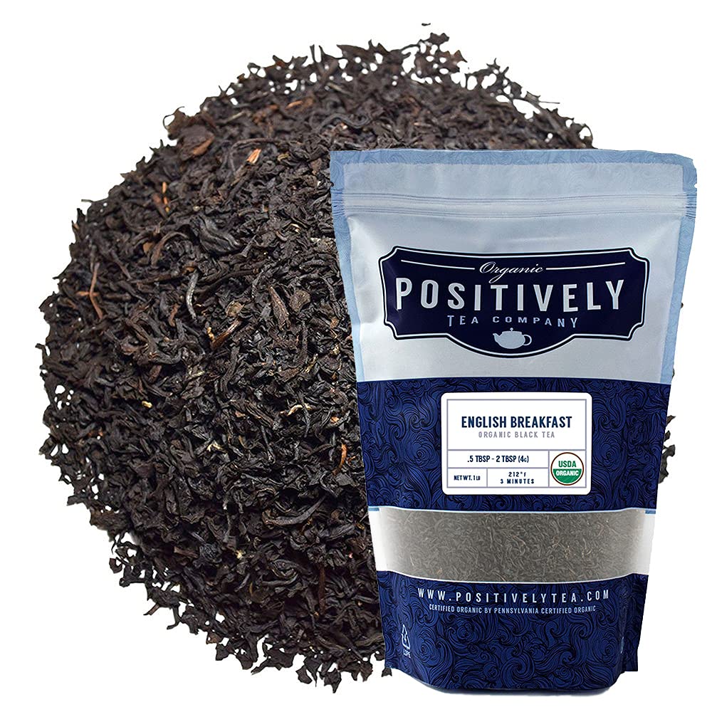 Organic Positively Tea Company, English Breakfast Black Tea, Loose Leaf, 16 Ounce