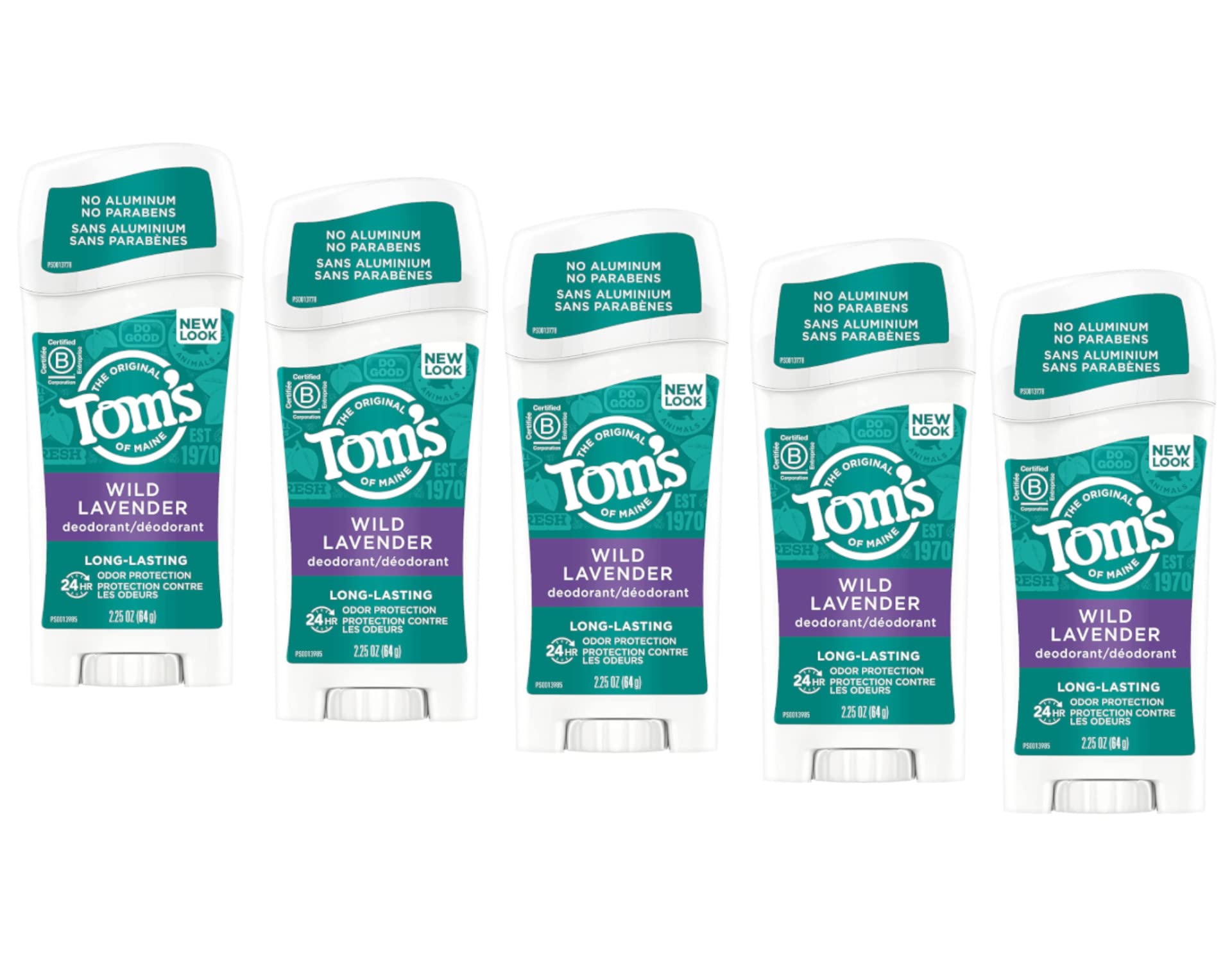 Tom's Of Maine Body Care Long Lasting Deodorant Stick Lavender 2.25 Oz. (Pack Of 5)