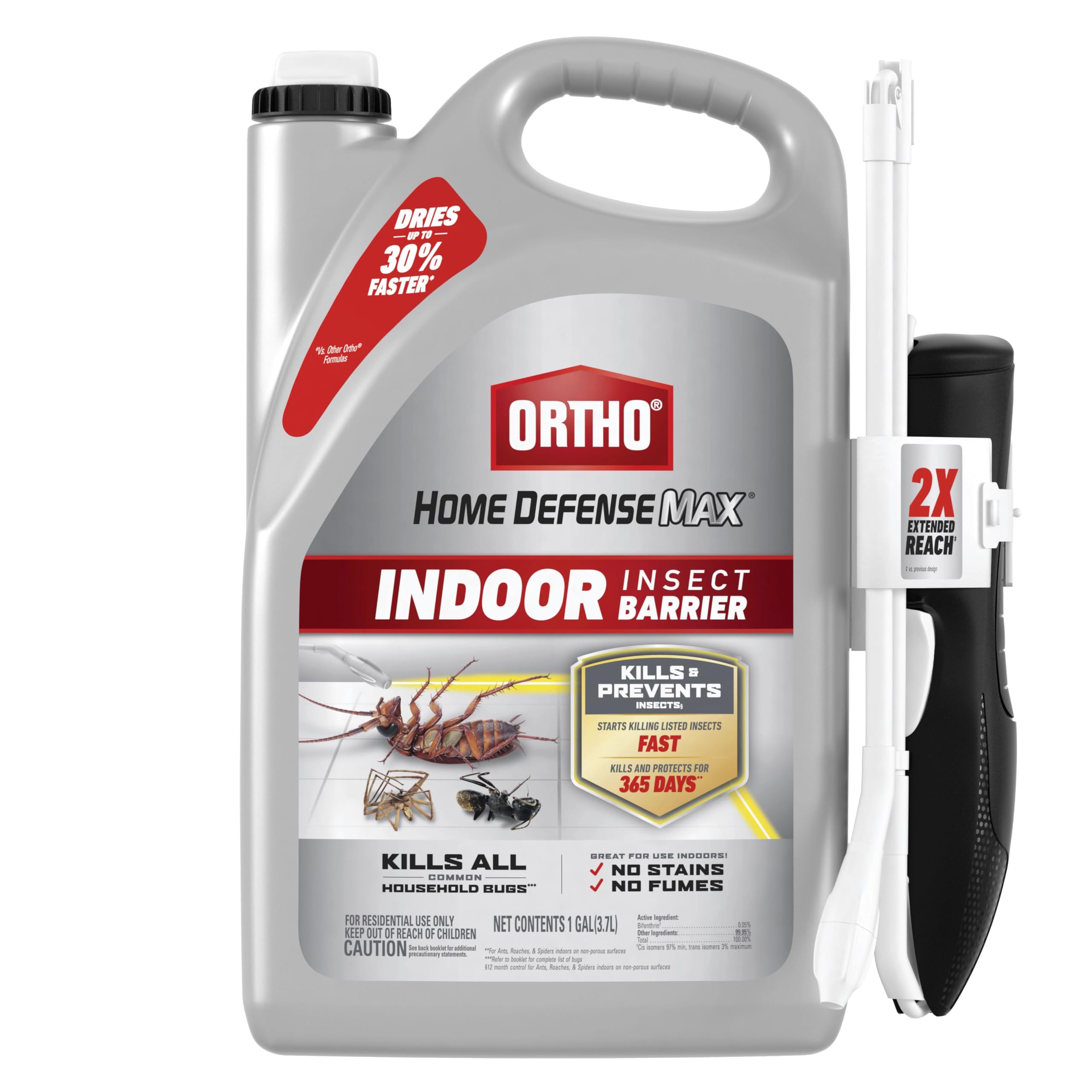 Ortho Home Defense Max Indoor Insect Barrier: Starts to Kill Ants, Roaches, Spiders, Fleas & Ticks Fast, 1 gal.