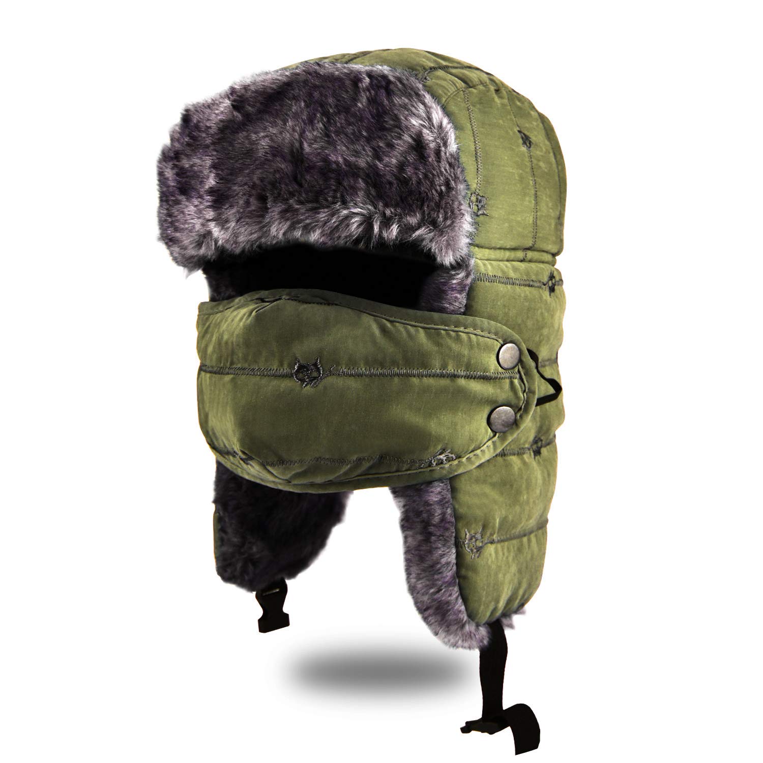 BROTOUUnisex Trooper Trapper Hat, Warm Thick Winter Hats Ear Flap Bomber Hat with Windproof Mask for Skiing, Hiking, Skating and Climbing