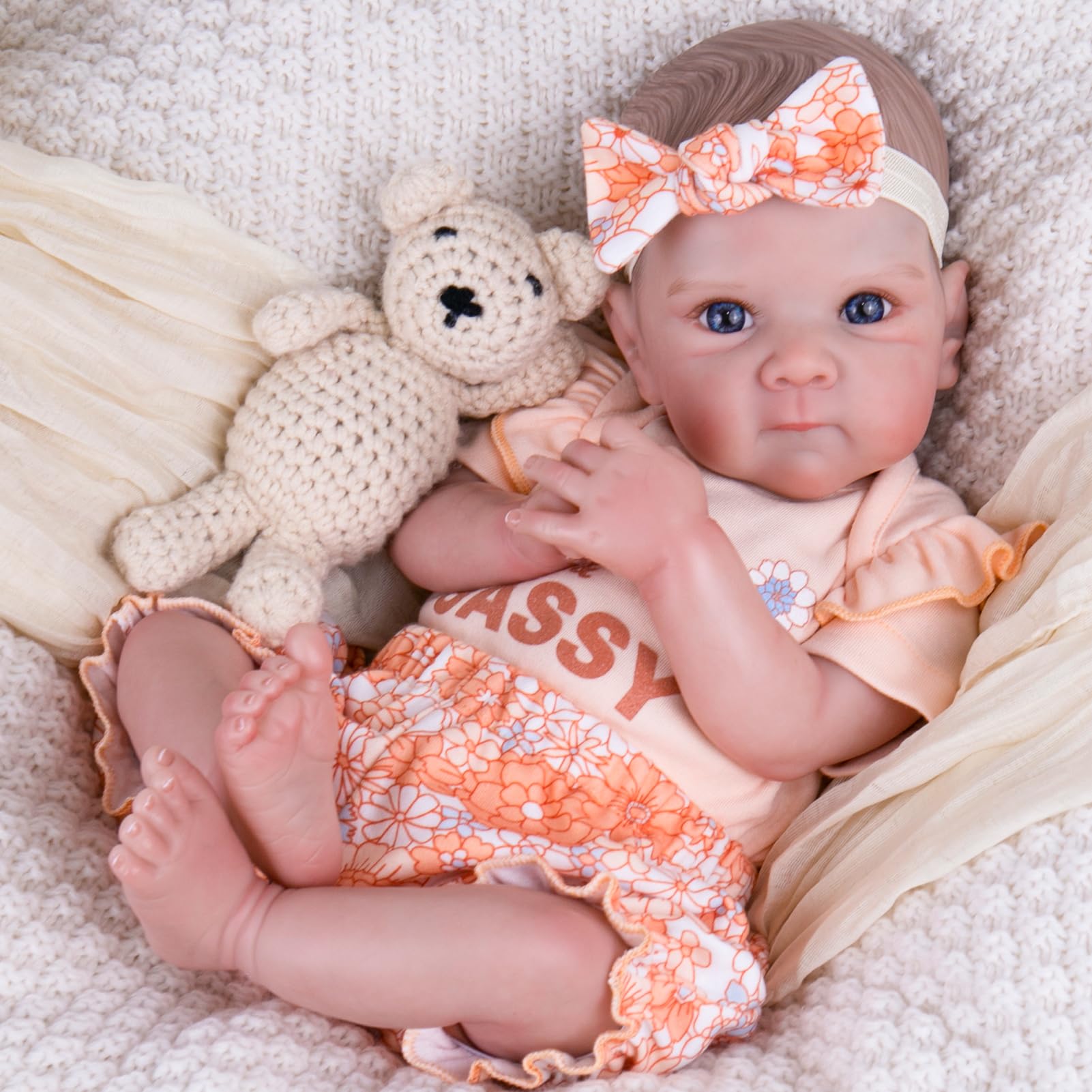 AoriLifelike Reborn Baby Girl Dolls- Realistic 20-Inch Newborn Baby Girl with Poseable Limbs and Feeding Kit