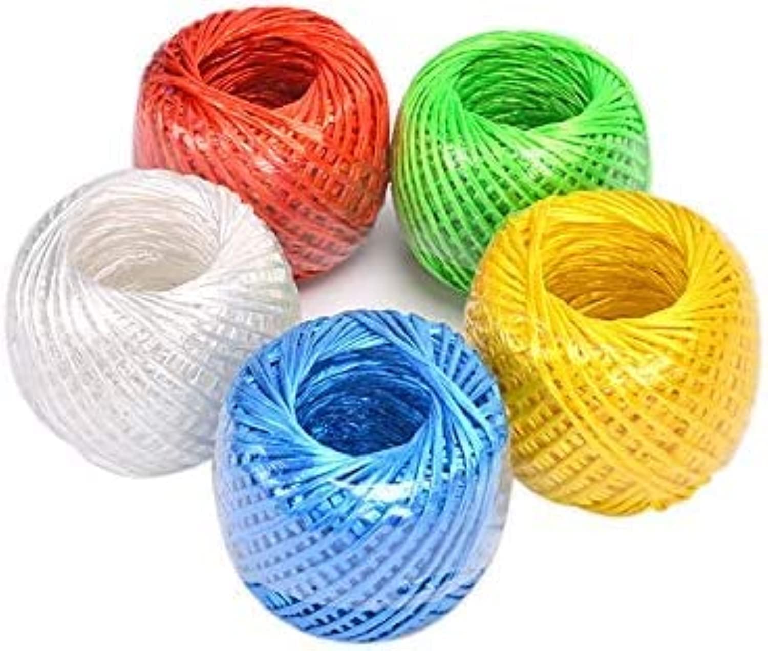 ABBASALI 5 PCS Polypropylene Twine, Household Bundled Decorative Wear-Resistant Plastic Rope,PP Tying Rope, Used for Bag Tying, Agricultural Product Binding, Factory Packaging,Gardening, and Home Use