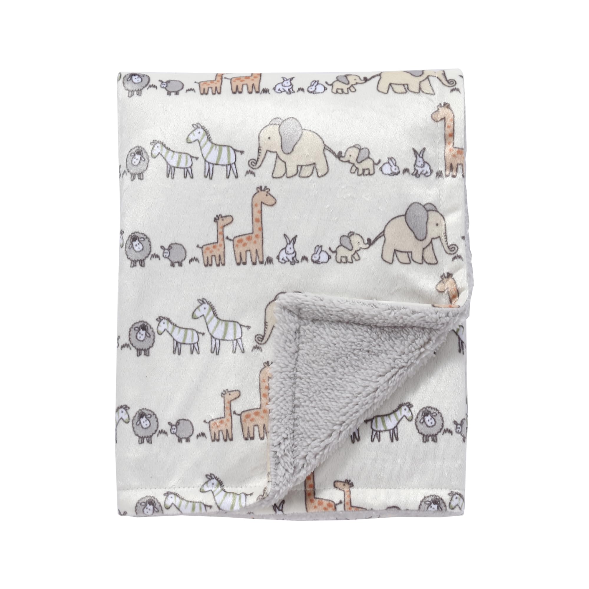 CREVENT Minky Baby Blanket for Girls Boys, Soft Plush Receiving Blanket for Newborns - 76x102cm (Animal)