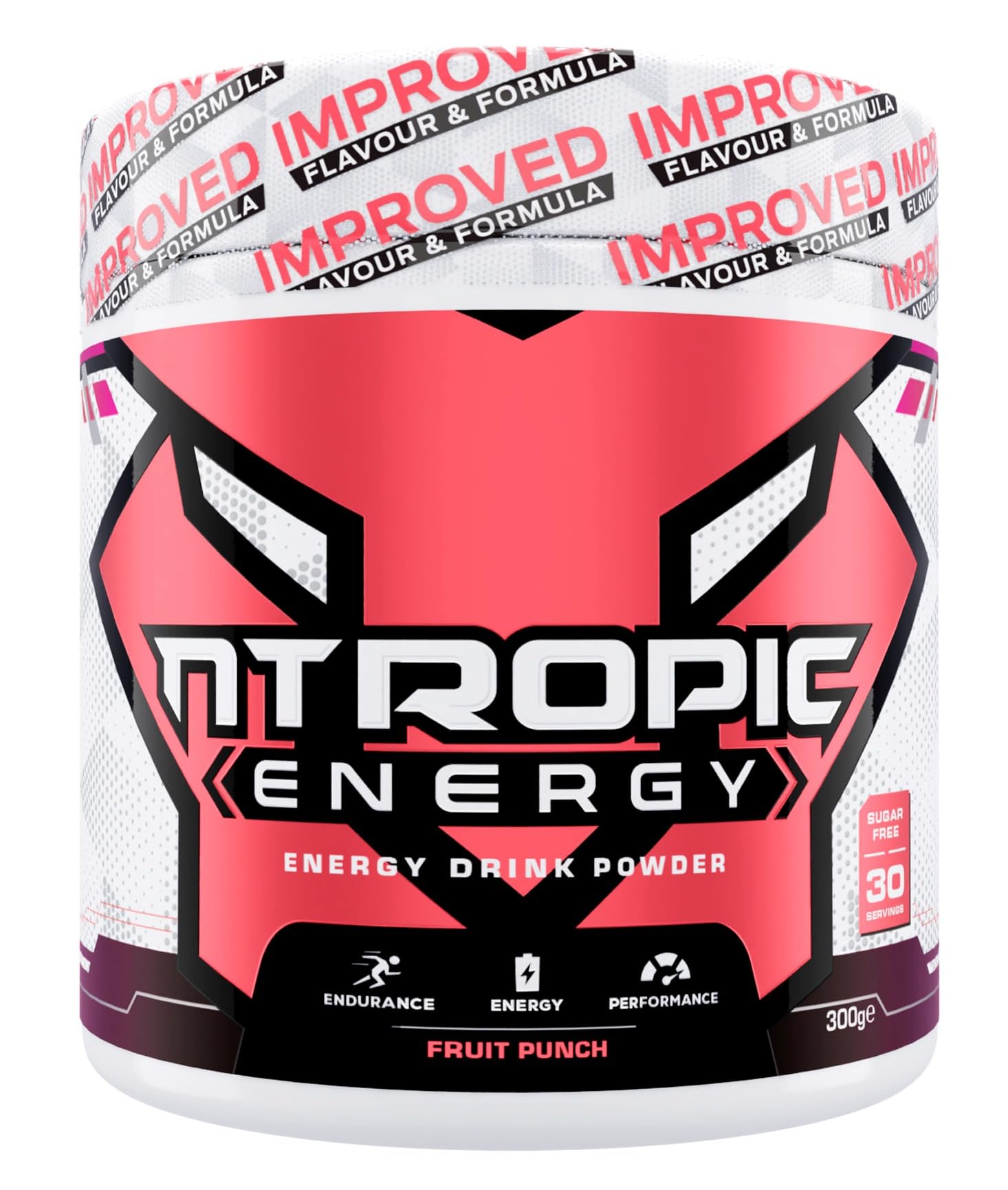 NTROPIC ENERGYPremium Energy Drink Powder – Fruit Punch | Formulated for Gaming, Gym Workouts & Cardio | Improve Endurance, Energy & Performance | Sugar Free, Vegan (30 Servings, 300g)