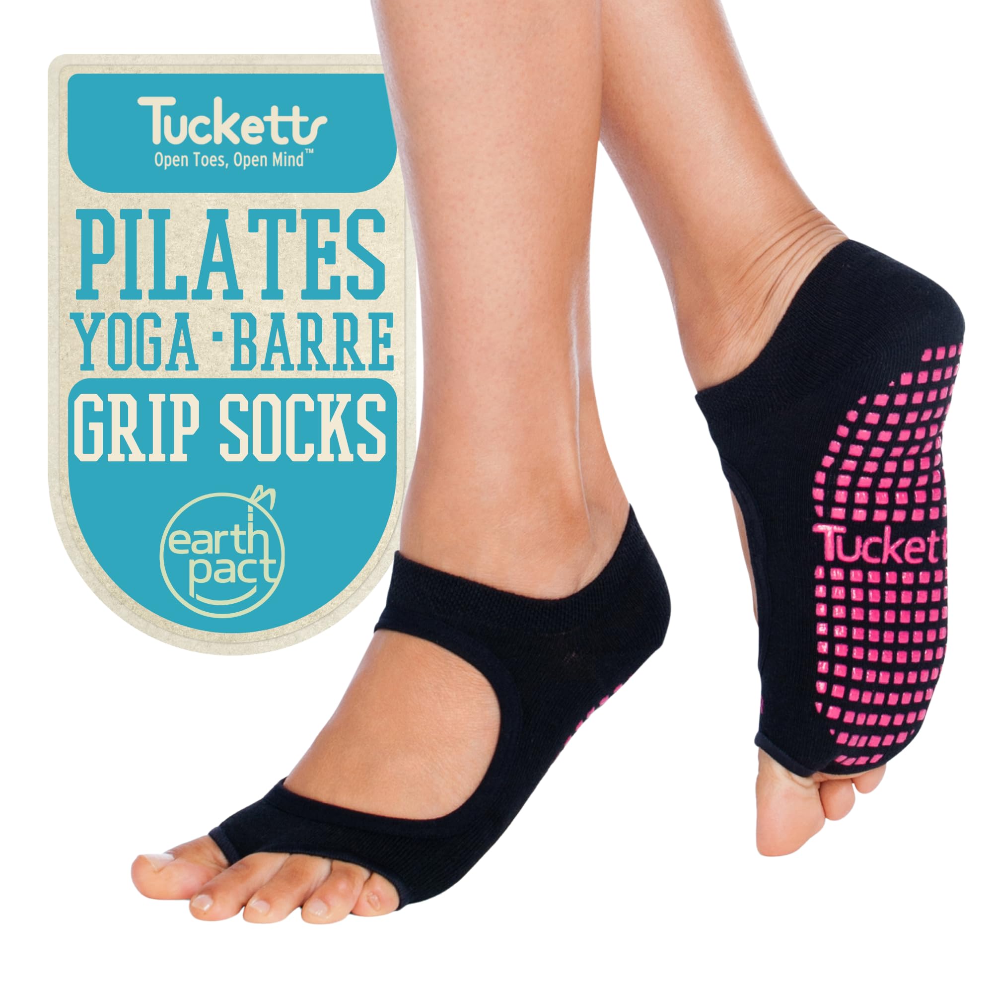 TuckettsAllegro Toeless Non-Slip Grip Socks for Women - Pilates Socks, Yoga Socks, Barre, Dance, and Ballet - Sizes 5-13