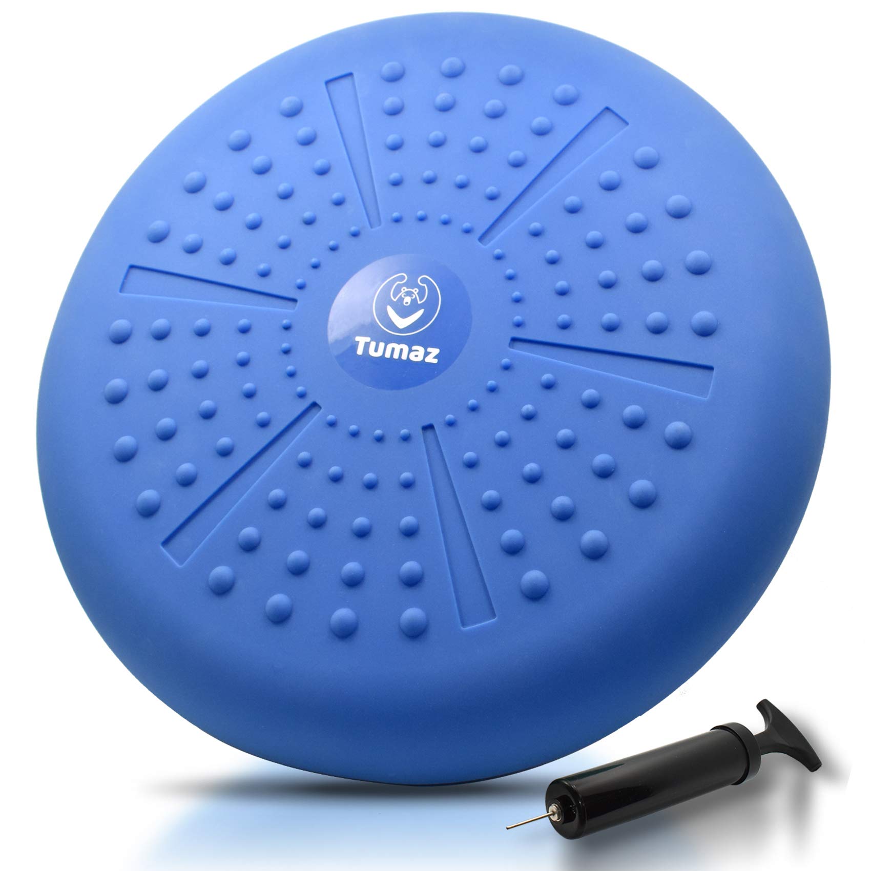 Tumaz Wobble Cushion - Wiggle Seat to Improve Sitting Posture & Stay Focused for Sensory Kids, Balance Disc to Core Strength & Flexible Seating [Extra Thick Balance Board, Pump Included Wobble Board]