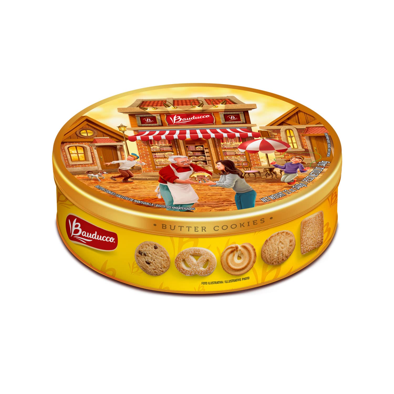 Bauducco Butter Cookies Tin, 12 oz. (1 Tin)