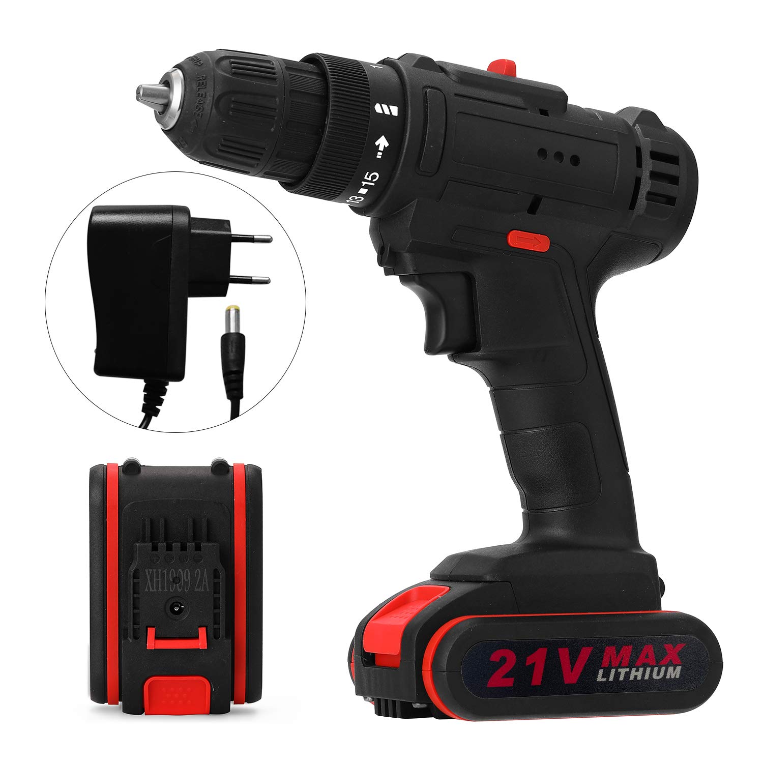 BAGGRA 21V Multifunctional Electric Impact Cordless Drill High power Lithium Battery Wireless Rechargeable Hand Drills Home DIY Electric Power Tools