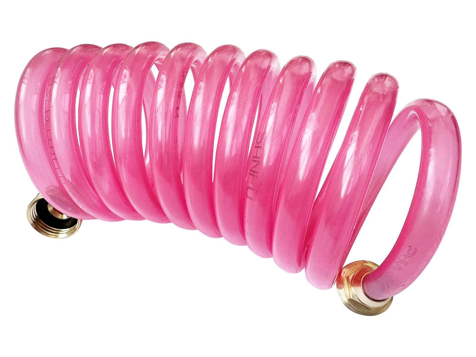 SANFU EVA Recoiled Garden Water Hose 3/8"ID x 10ft Premium With 3/4"Inch Brass Fittings Retractable, Flexible, Swivel Female, Outdoor Patio Hose Marine&Boat, Transparent Pink(10')