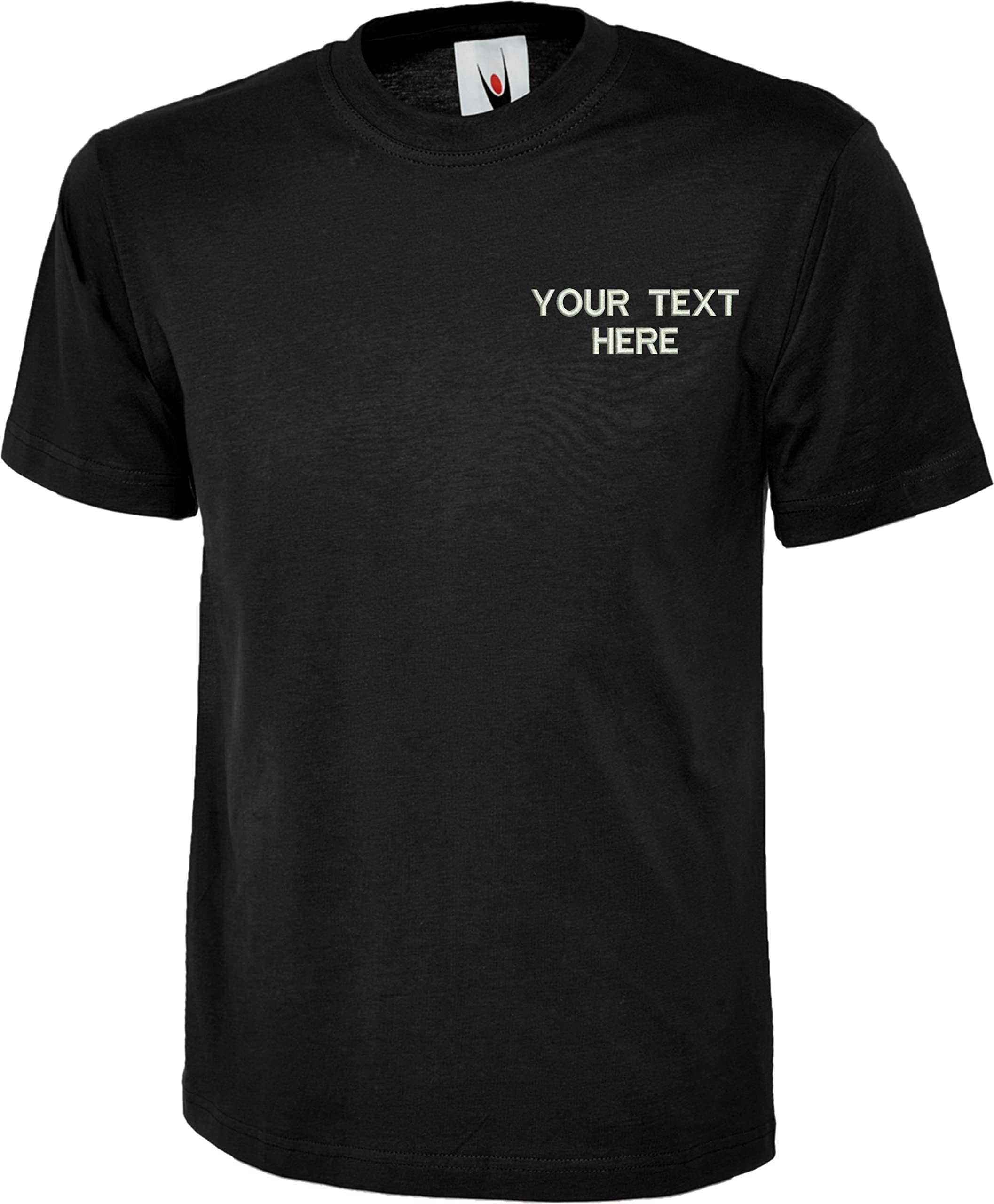 CustomPersonalised Embroidered Your Text UC301 Classic Tshirt, Work Wear Any Text Classic Shirt Unisex Gift Tee Top