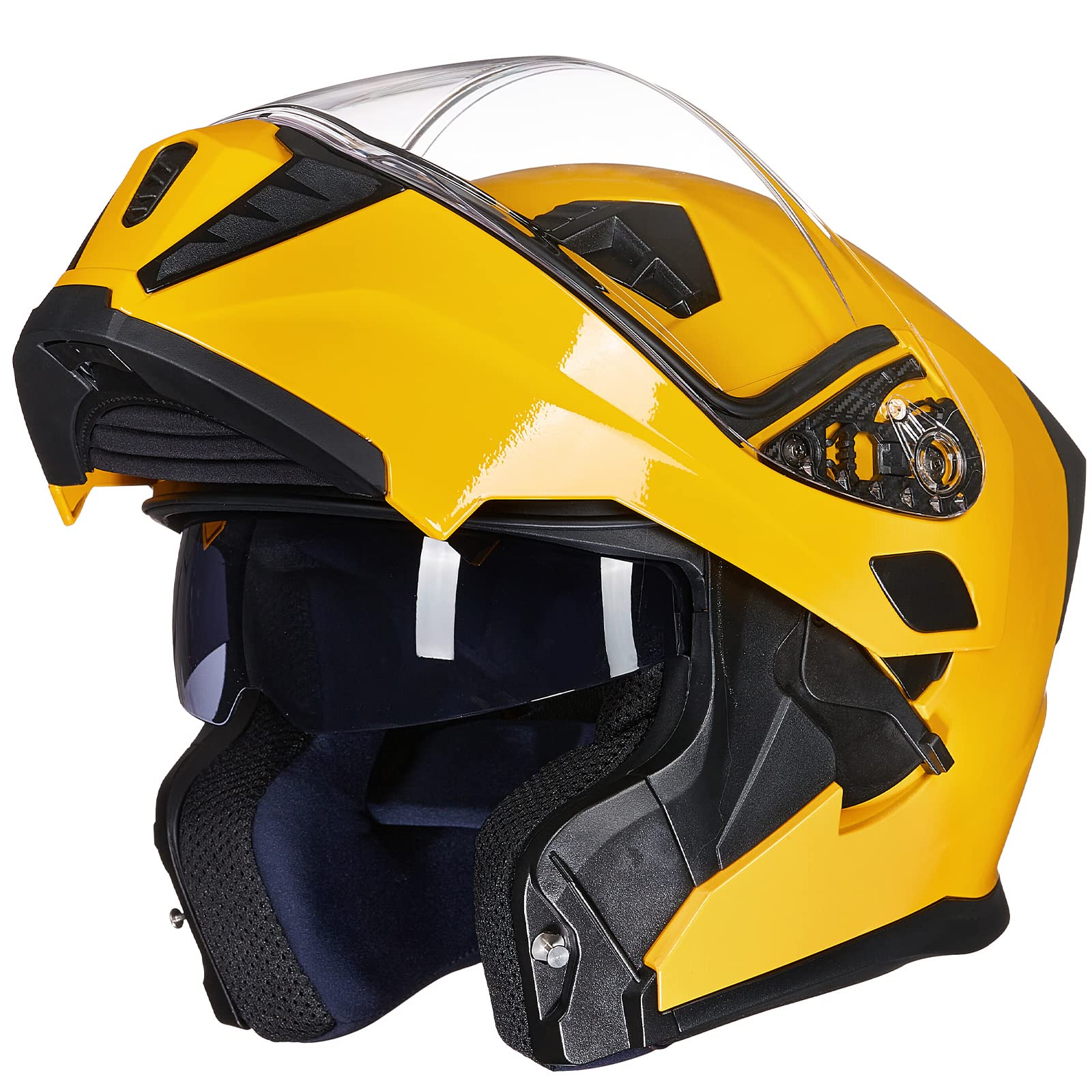 ILMMotorcycle Modular Full Face Helmet for Adult Flip up Dual Visor LED Tail Light Optional DOT