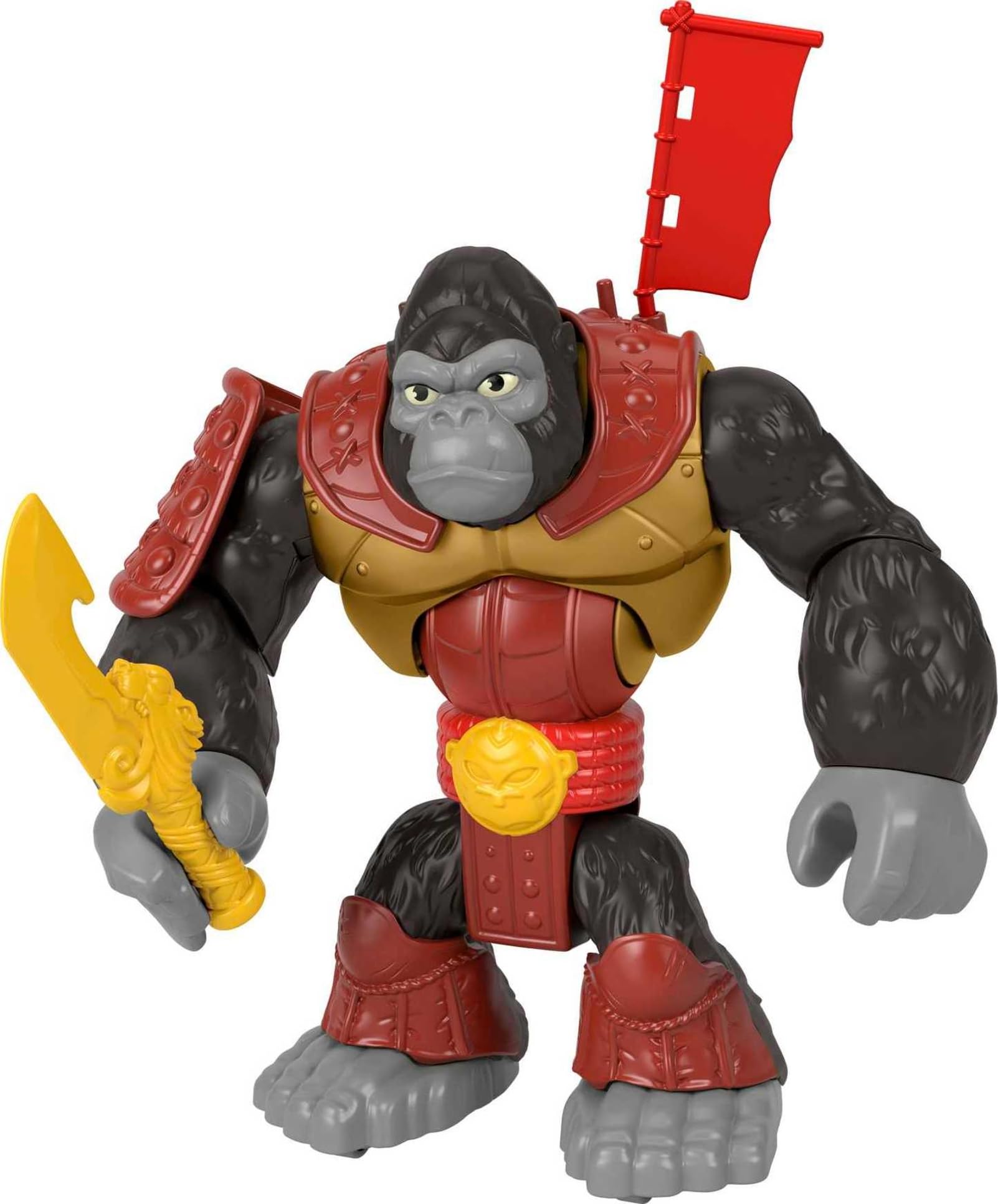 Fisher-Price Imaginext Preschool Toy Silverback Gorilla Smash 8-in Figure with Punching Action & Accessories for Pretend Play Ages 3+ Years