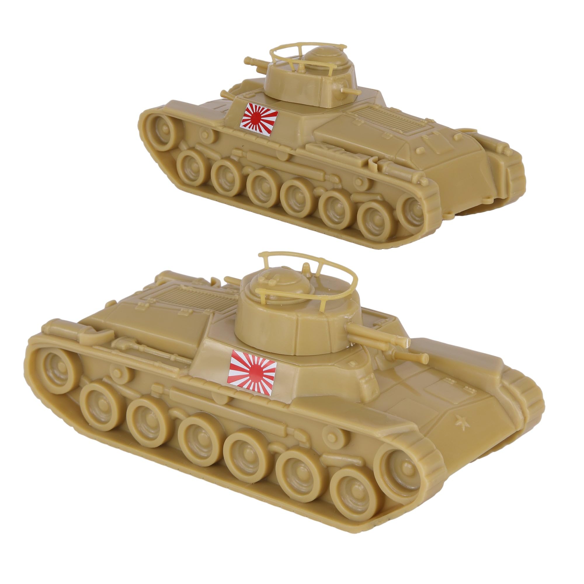 BMC CTS WW2 Japan Chi-Ha Tanks - Tan 2pc 1:38 Plastic Army Men Japanese Vehicles