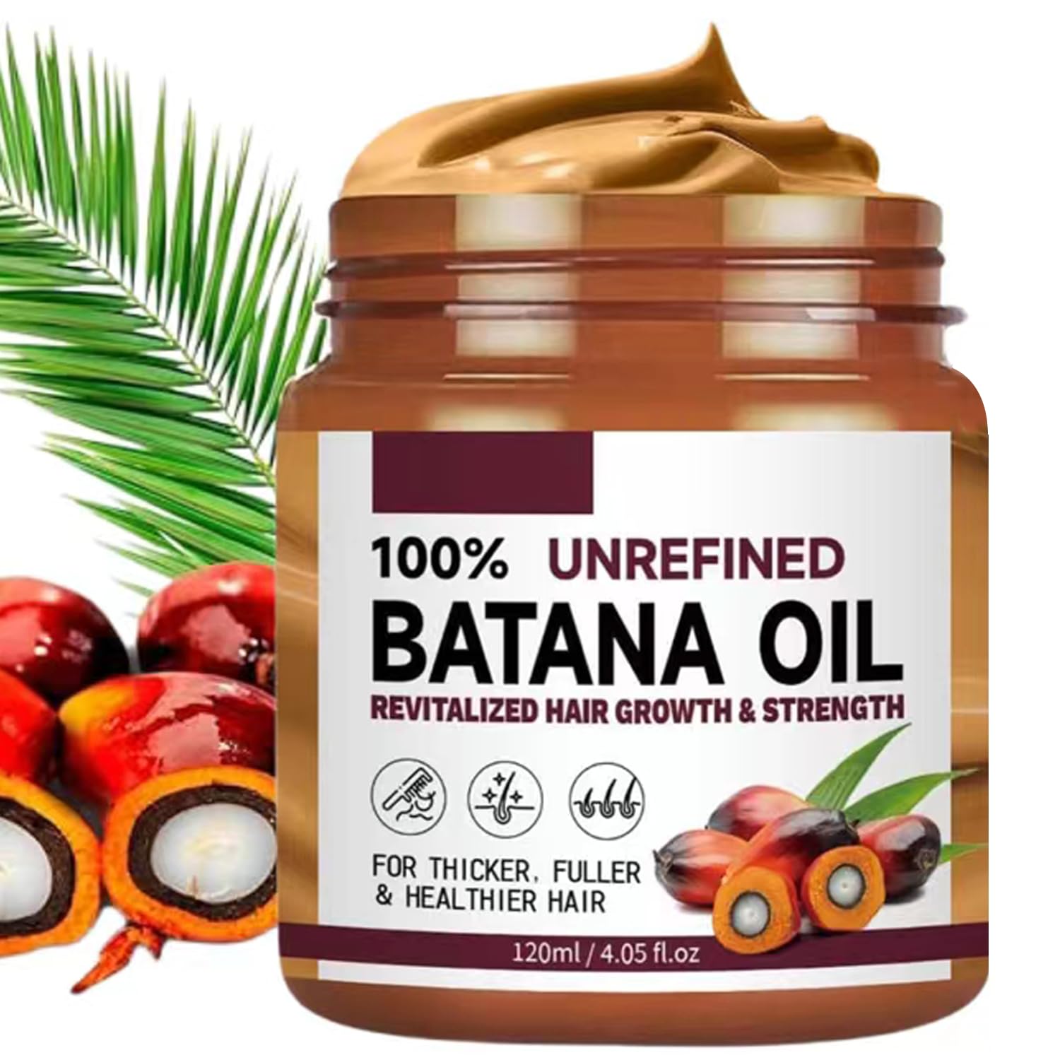 BananaHome 120mL Organic Batana Oil for Hair Growth Natural Batana Hair Oil For Reduce Hair Splitends Nourishment Hair,Promotes Hair Wellness Prevent Hair Loss for Men Women Harmless To Scalp (Coffee)