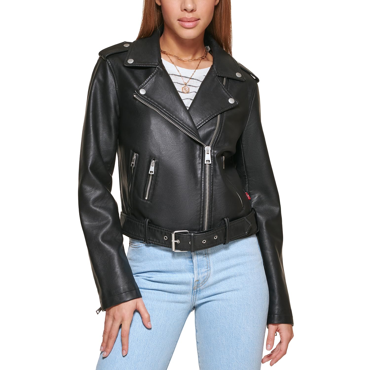 Levi'sWomen's Belted Faux Leather Moto Jacket (Regular & Plus Size)