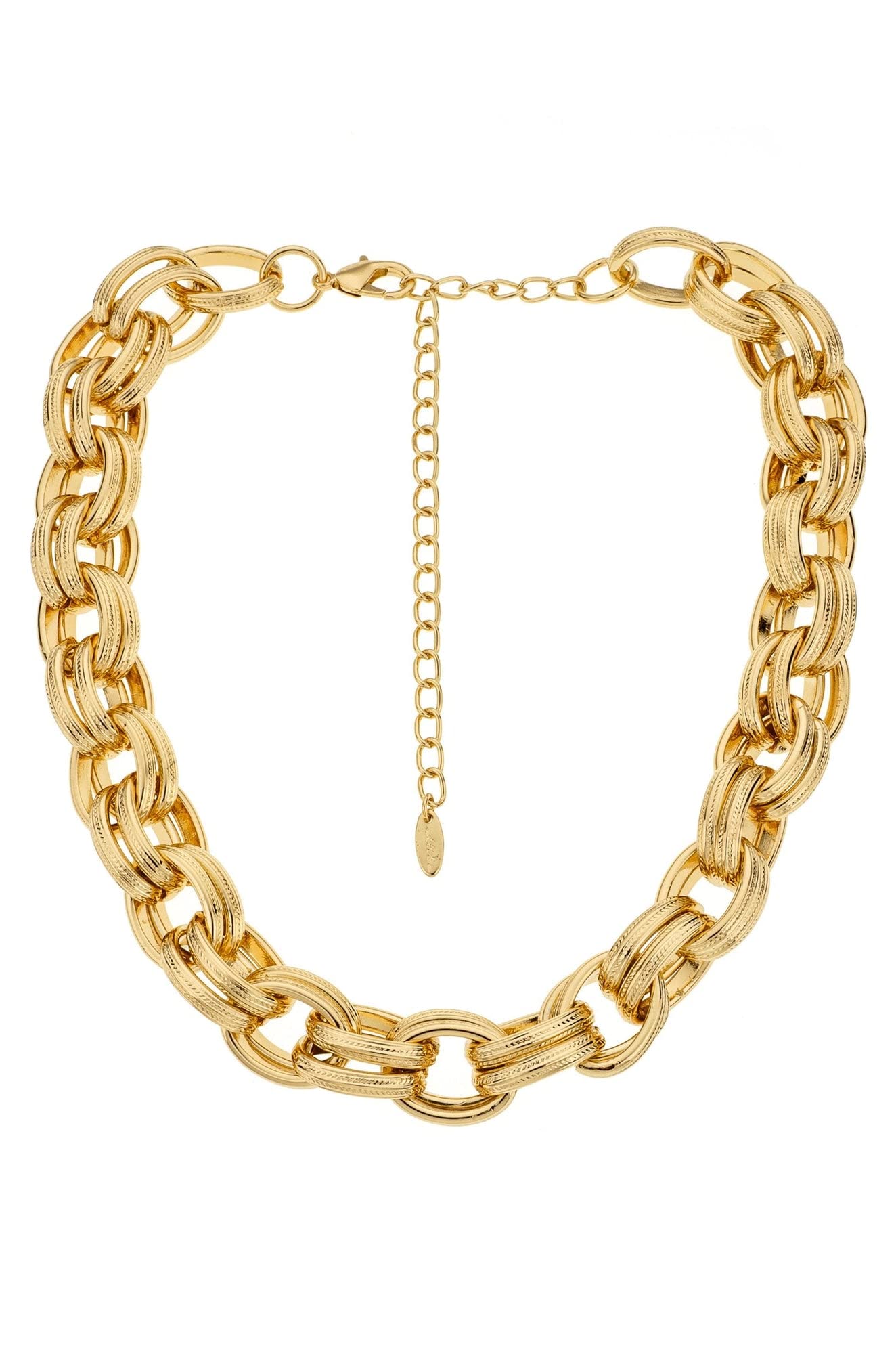 Bold and Chunky 18k Gold Plated Chain Link Necklace, Yellow, one size (N2563.G)