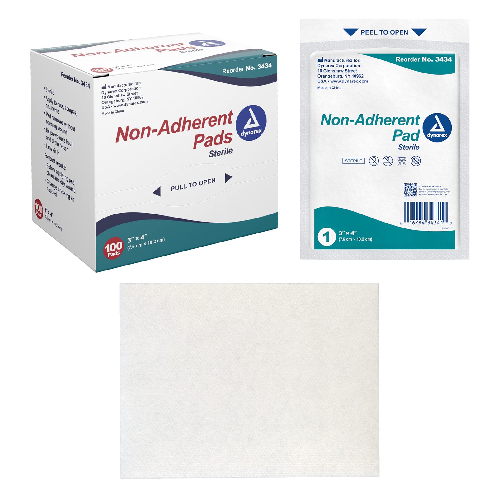 Gauze Pads Non ADHERING 3 X 4 100/BOX Model: