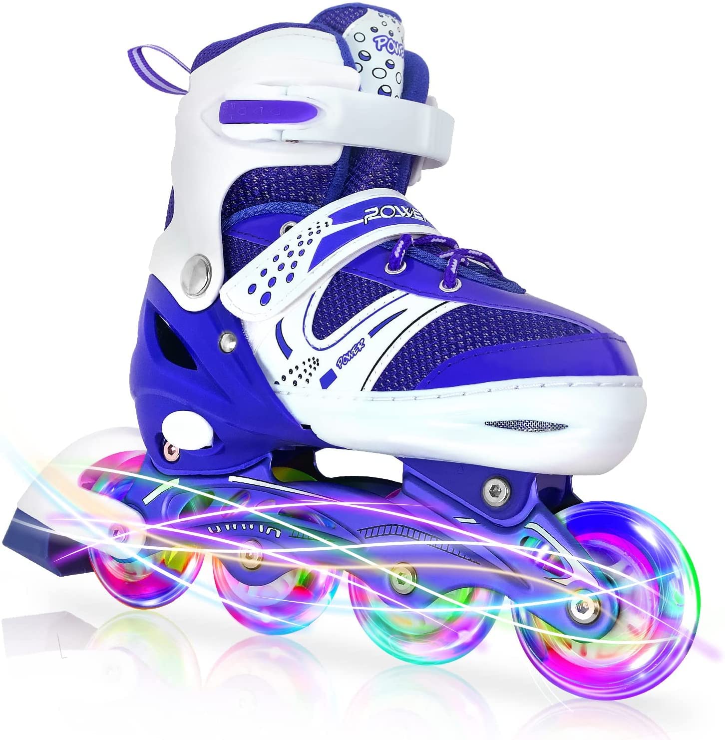 JIFAR Inline Skates for Children Adjustable Inline Skates with Illuminated Wheels Roller Skates Outdoor Shoes with Wheels for Children Girls Boys Inline Skates for Children Size Adjustable from 30 to 37