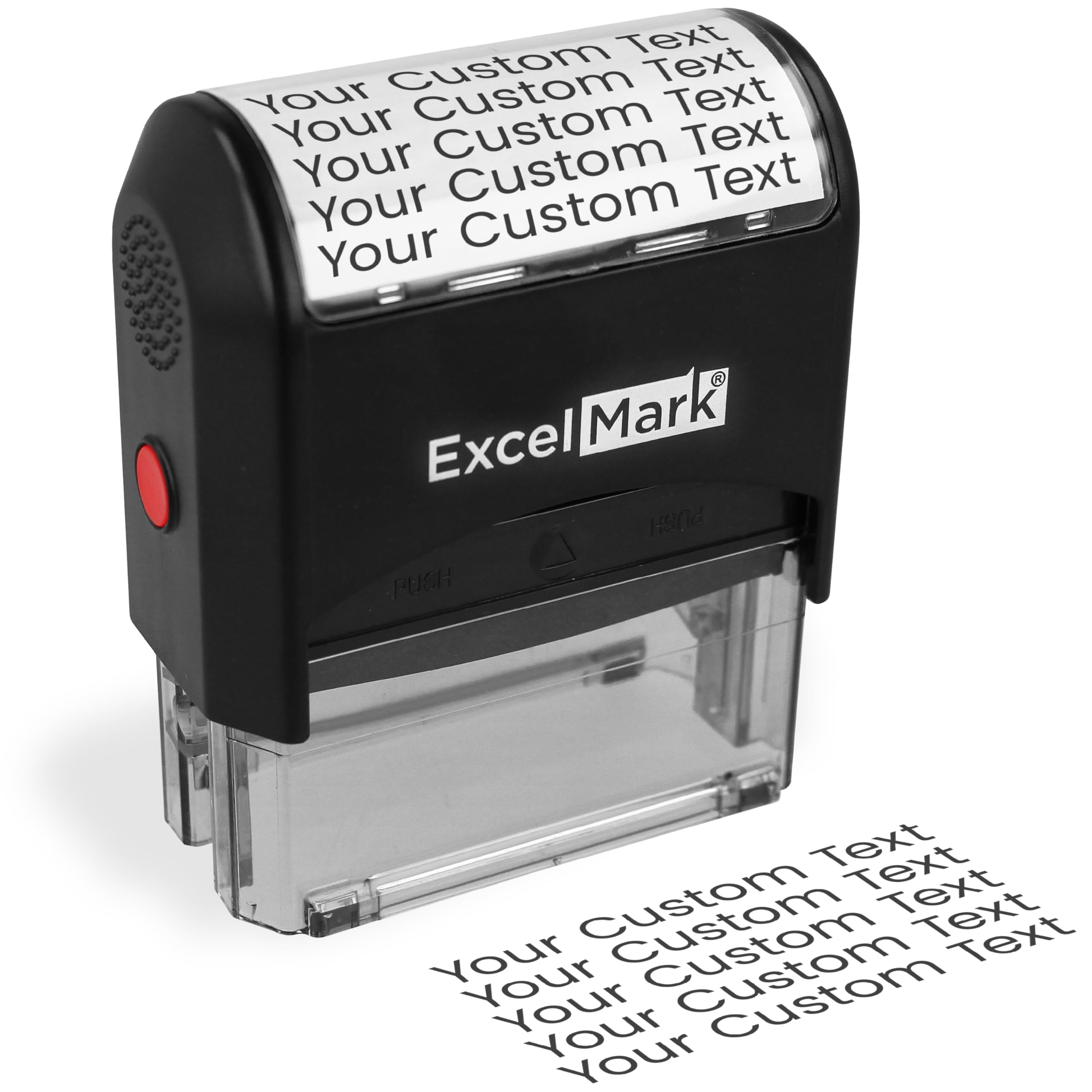 ExcelMark Custom Stamp – Clear & Crisp Impressions – Personalized Self-Inking Rubber Stamp – Use for Address Stamp and More (Extra Large)