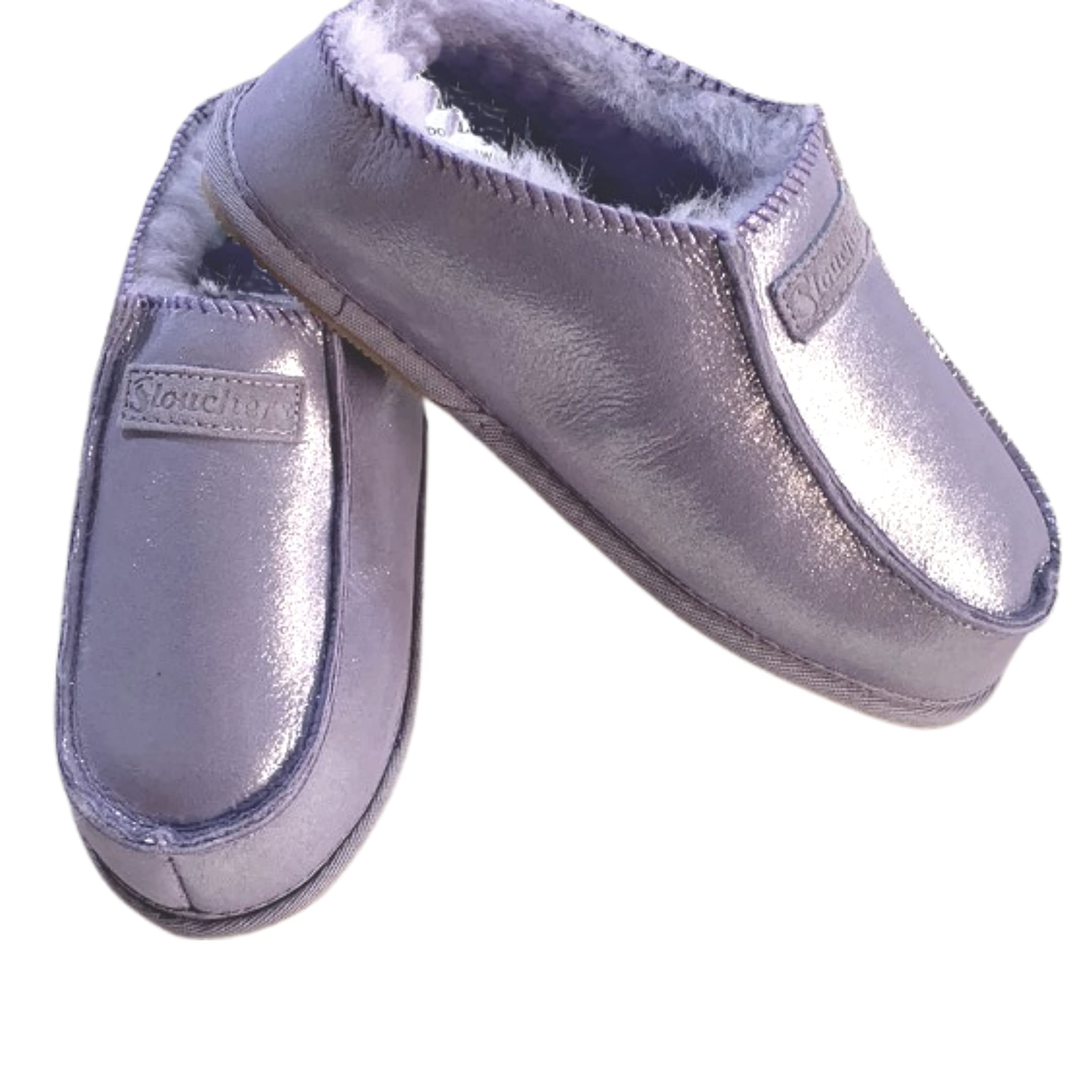 Slouchers Metallic Lilac Australian Sheepskin Mule / Slippers