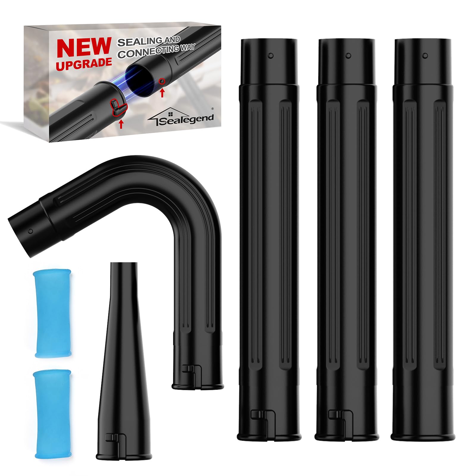 Sealegend2-1/2-in. Gutter Cleaning Kit Wet/Dry Vacuum Accessories Tackle Clogged Gutters with Secure Lockout Design Vacuum Tools with Universal Stretch Connector (4.8FT)