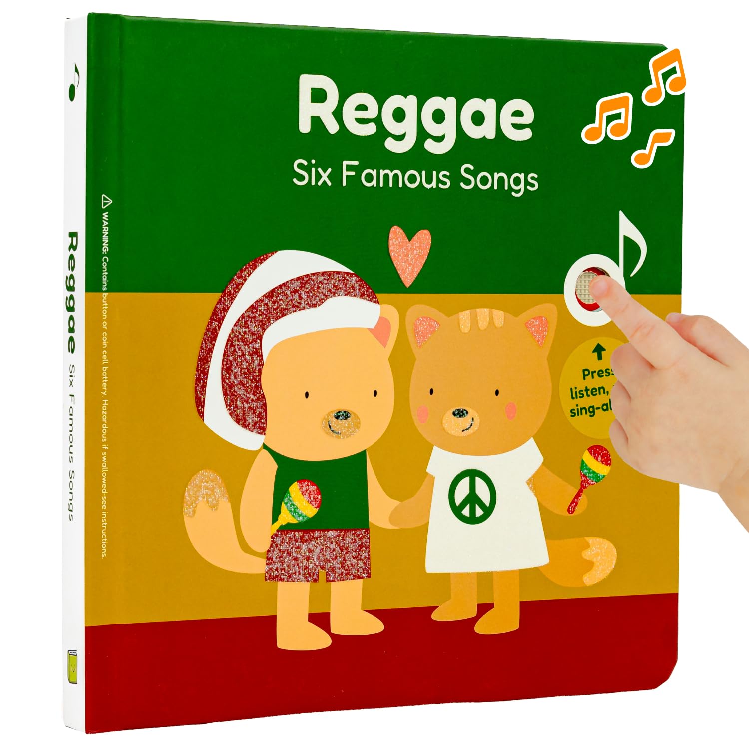 Cali's Books Reggae Musical Book for Toddlers 1-3 with 6 Favorite Bob Marley Songs | Music Book for Toddlers 1-3 and Babies | Cool Toys for Toddlers