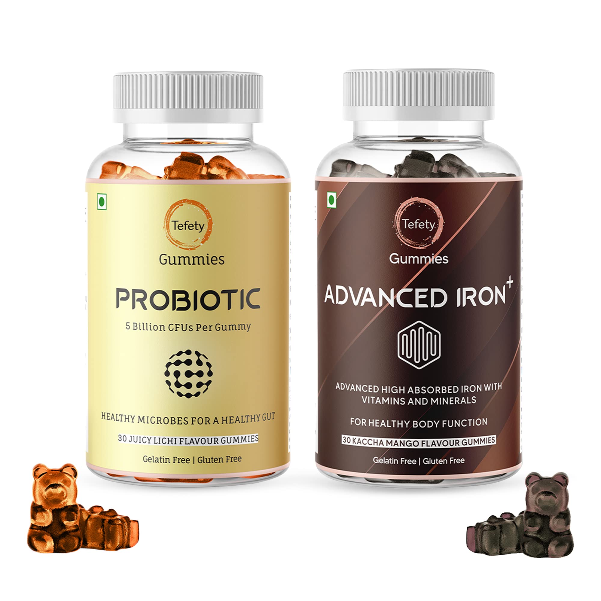 TEFETY Advanced Iron Gummies| Immune Support Supplement (AdvancedIron&Probiotic)