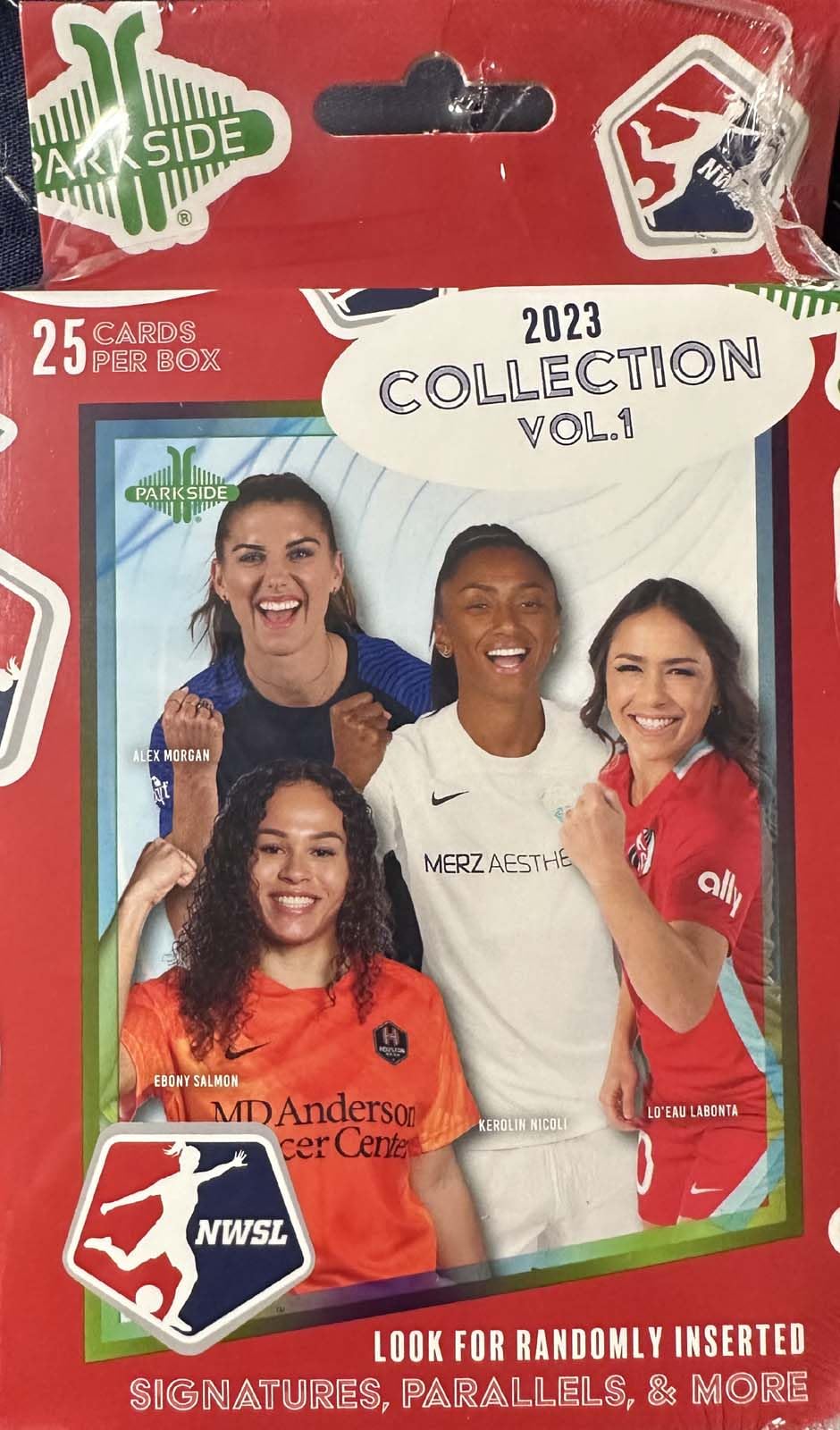 2023 NWSL Women’s Soccer Factory Sealed Box of 25 Cards with Possible Parallels, Rookies, Insert Cards, Signature Series Autographed Cards and MORE