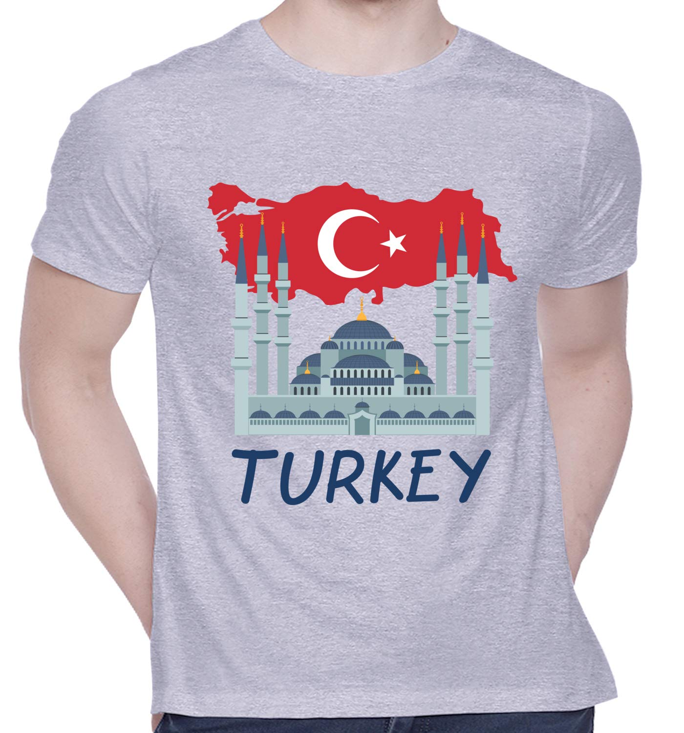 Graphic Printed T-Shirt for Unisex Turkey_Country_Travel Tshirt | Casual Half Sleeve Round Neck T-Shirt | 100% Cotton | D00680-19