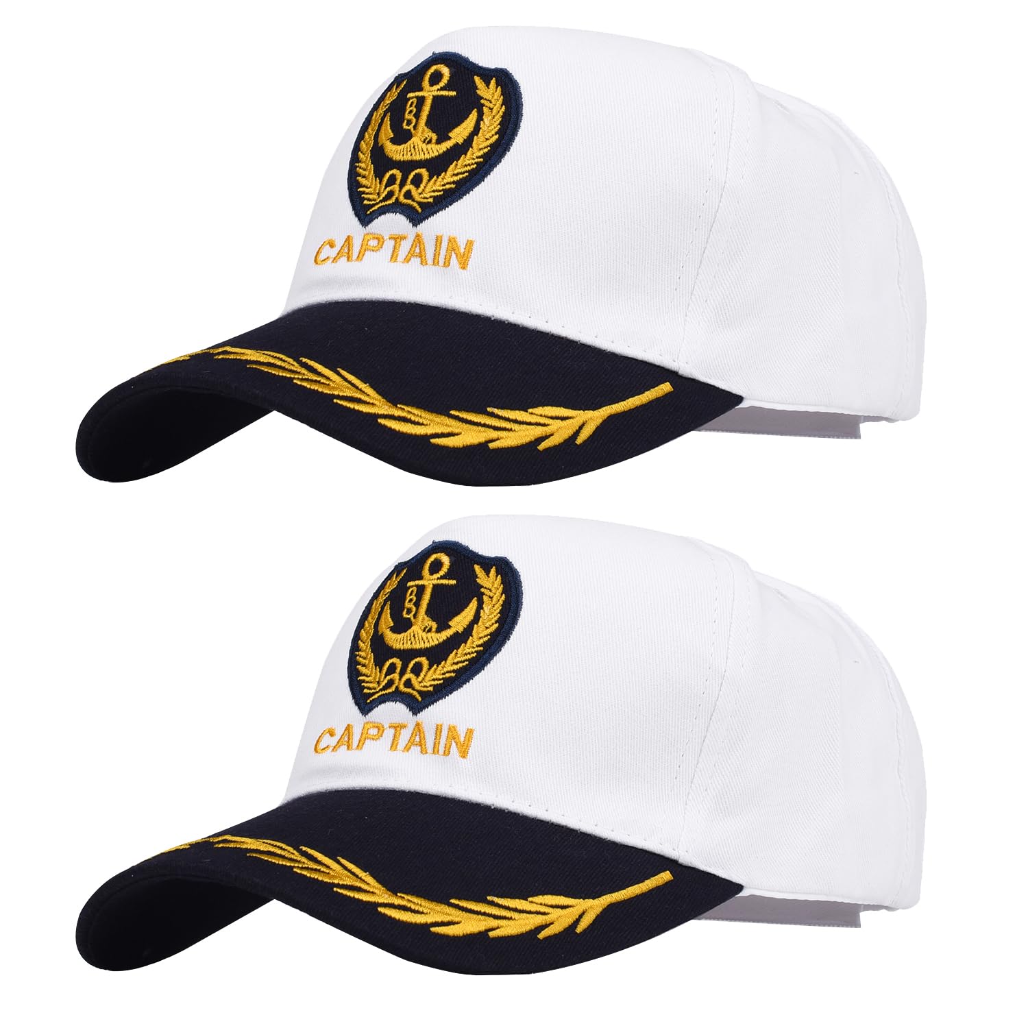 NAUZE 2 Pieces Captain Hat Baseball Cap Sailor Hat Halloween Costume Accessories Captain Cap for Men Women