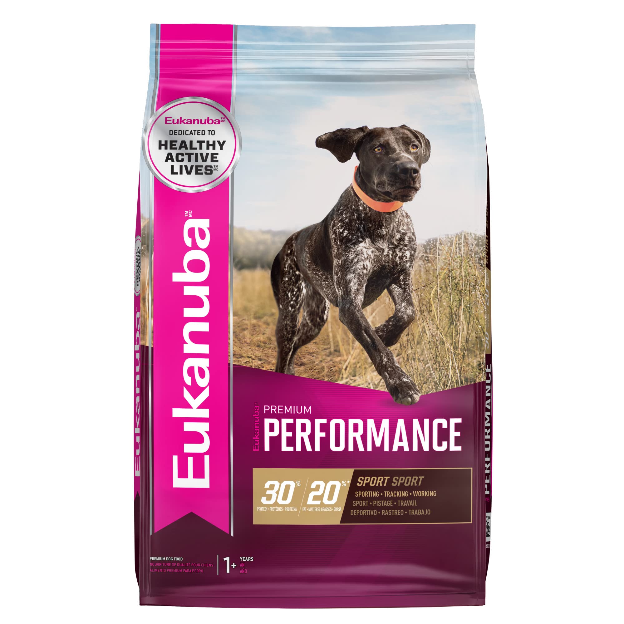 EUKANUBAPremium Performance 30/20 Sport Dry Dog Food, Dry Dog Food with Protein and Fat to Support Optimal Energy, 28 lb Bag