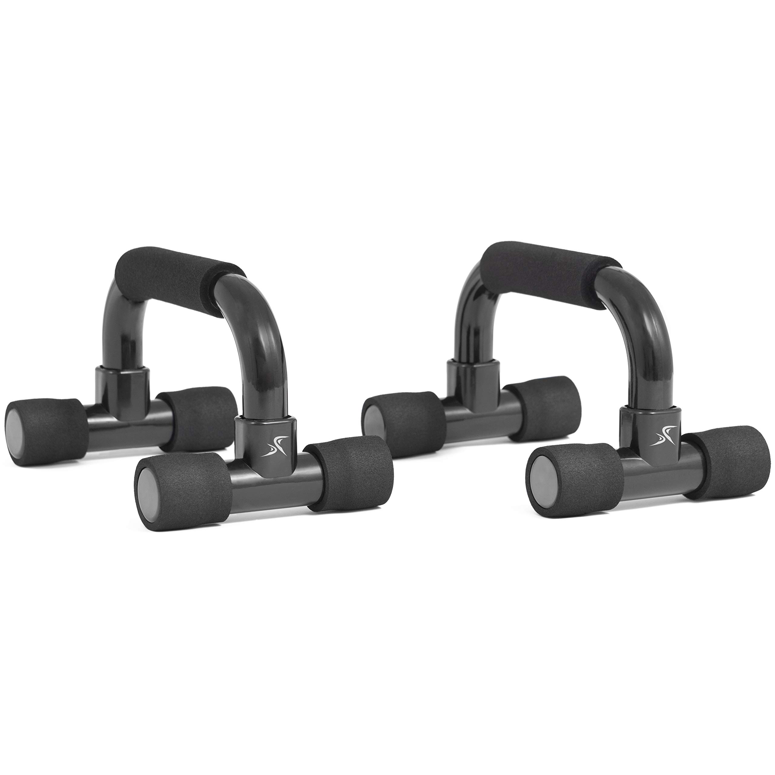 ProSource Push-Up Bars (Set of 2) - Heavy Duty Steel Handles with Cushioned Foam Grips and Slip Resistant Base , Black