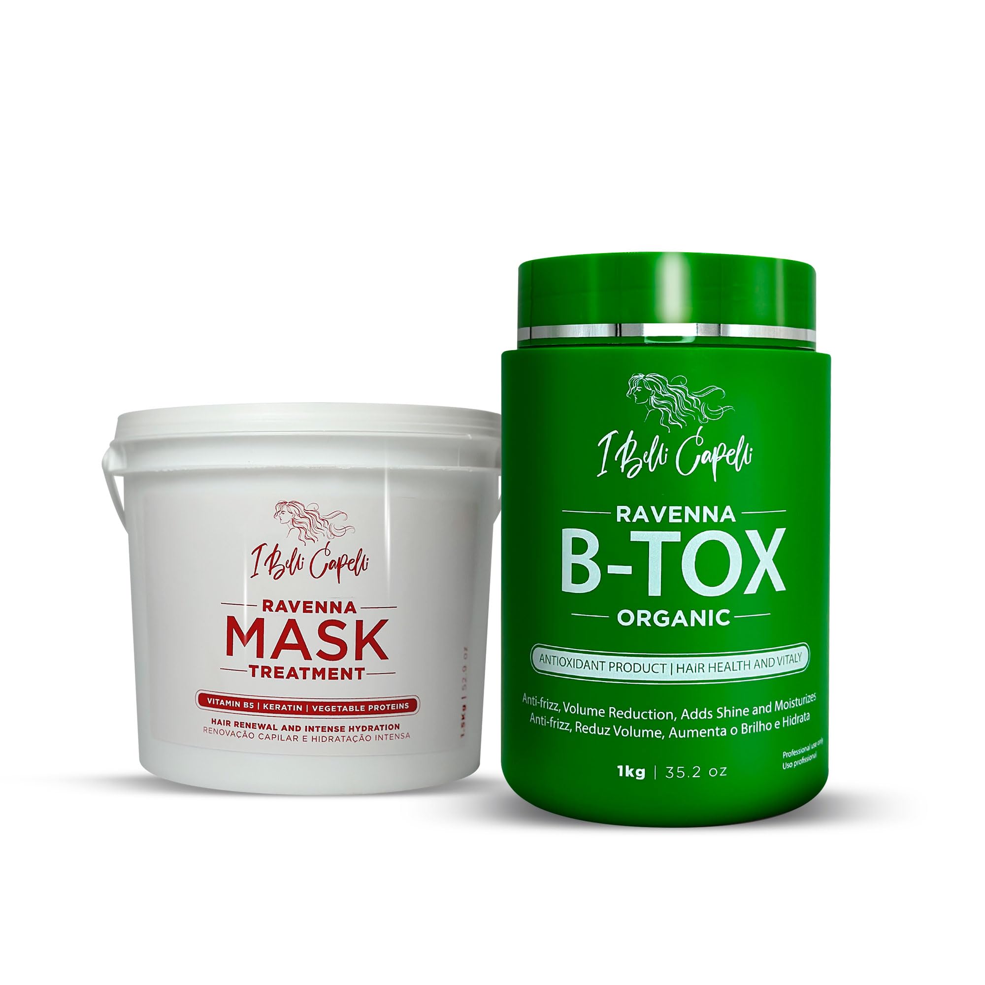 I Belli Capelli Ravenna B-tox Organic Kit + Intense Moisturizing Treatment Mask