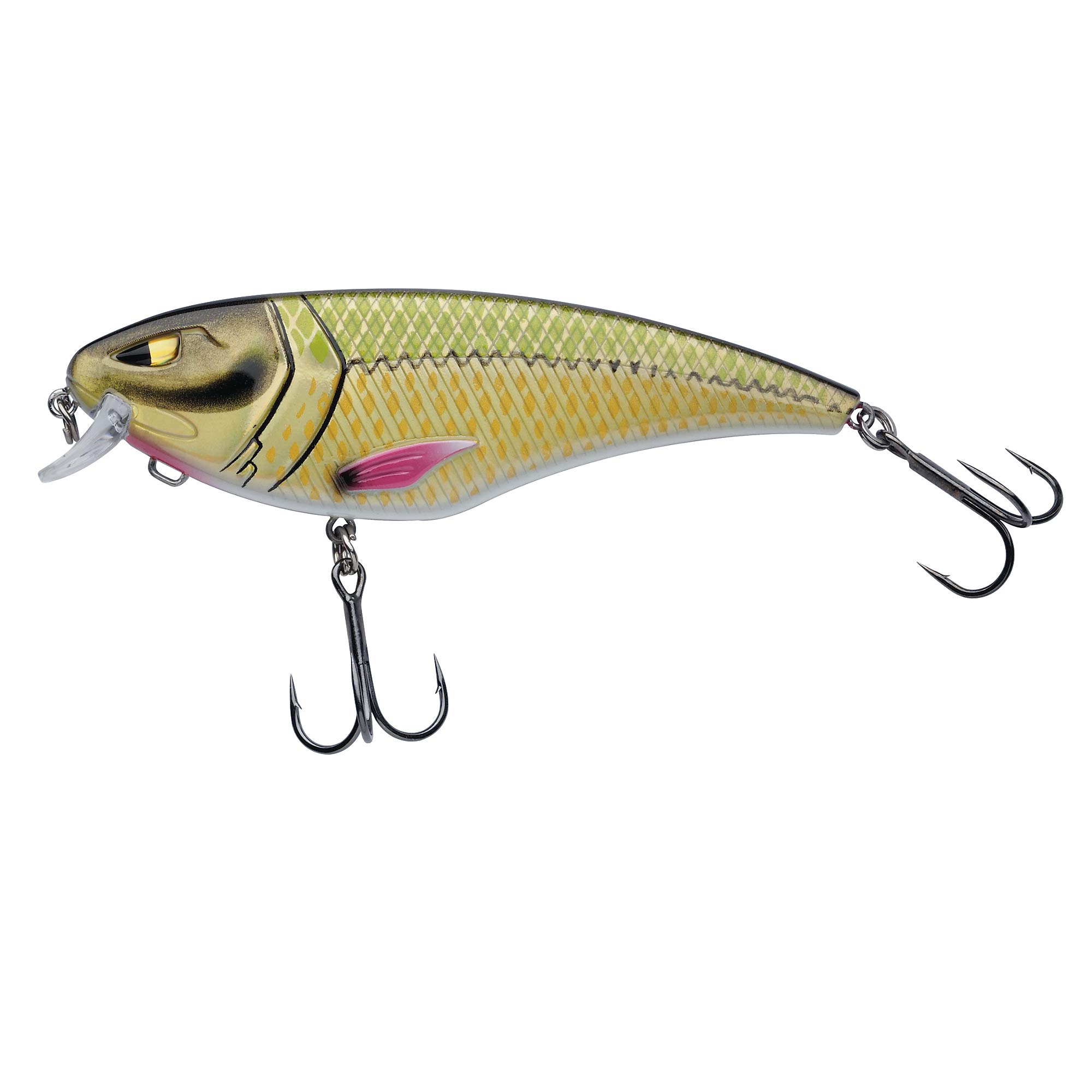 BERKLEYZilla Flanker Pike Fishing Lure - Floating Shallow Running Wobbler with Fusion 19 Treble Hooks - Lead Free