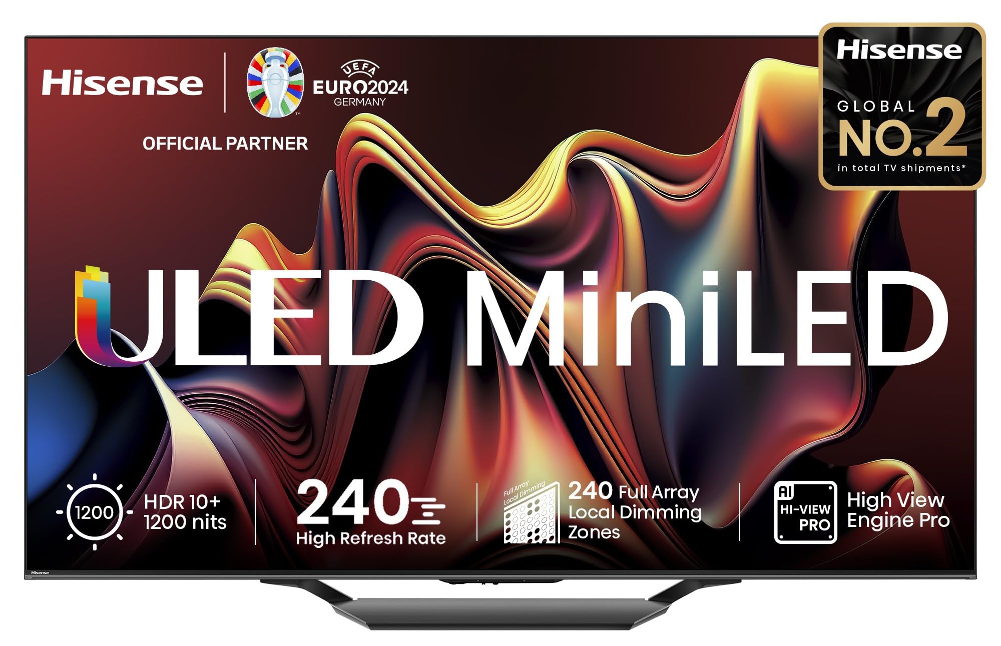 Hisense 139 cm (55 inches) U7N Series 4K Ultra HD Smart QLED Mini LED TV 55U7N (Black)