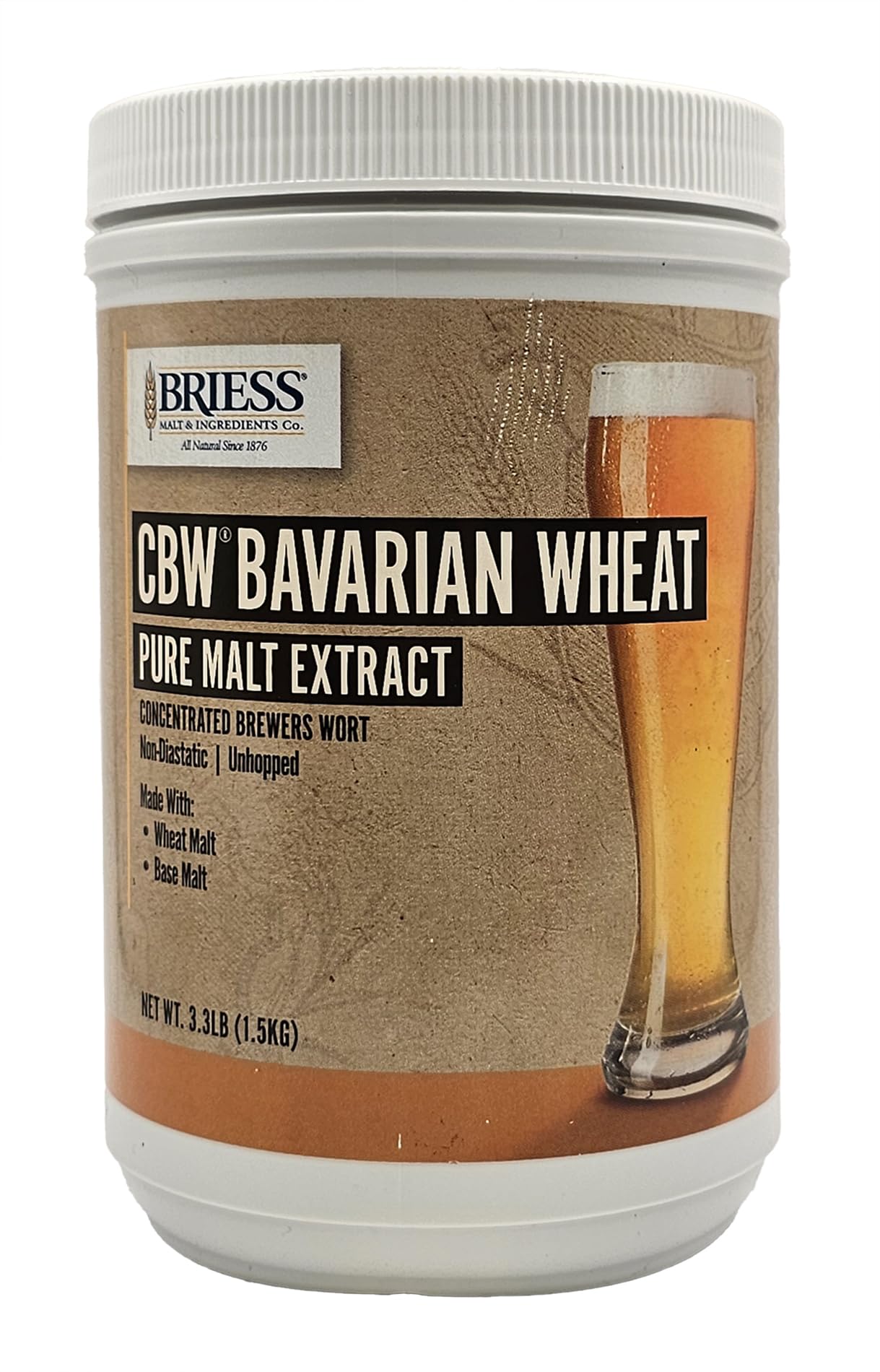 Briess - 813634 Bavarian Wheat Malt Extract, 3.3 lb.,Beige