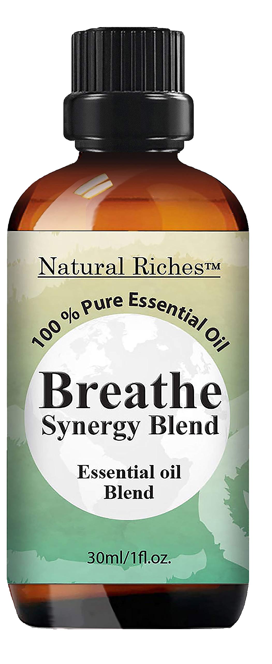 Natural Riches Breathe Essential Oil Blend Breathe Easy with Peppermint Eucalyptus Tea Tree Lemon Cardamom Pine Needle Essential Oils - 30 ml