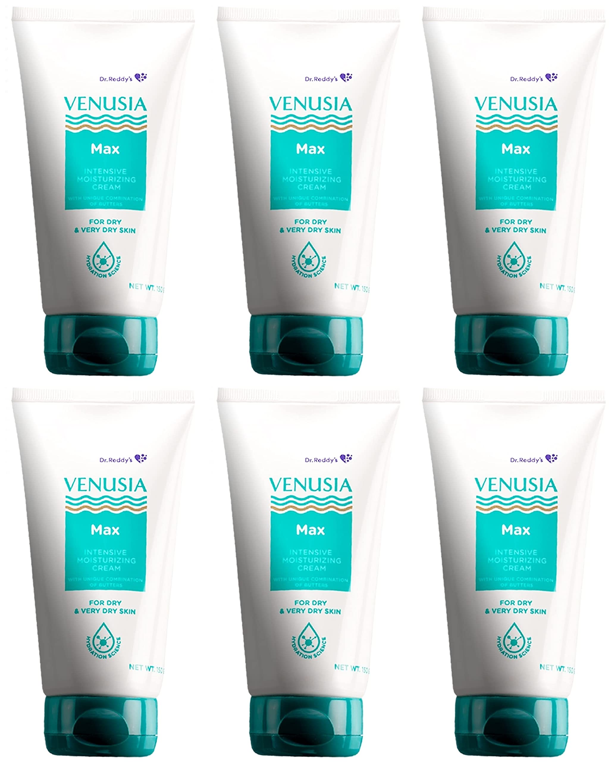 Venusia Max Intensive Moisturizing Cream For Dry Skin To Very Dry Skin, 150 g x Pack of 6