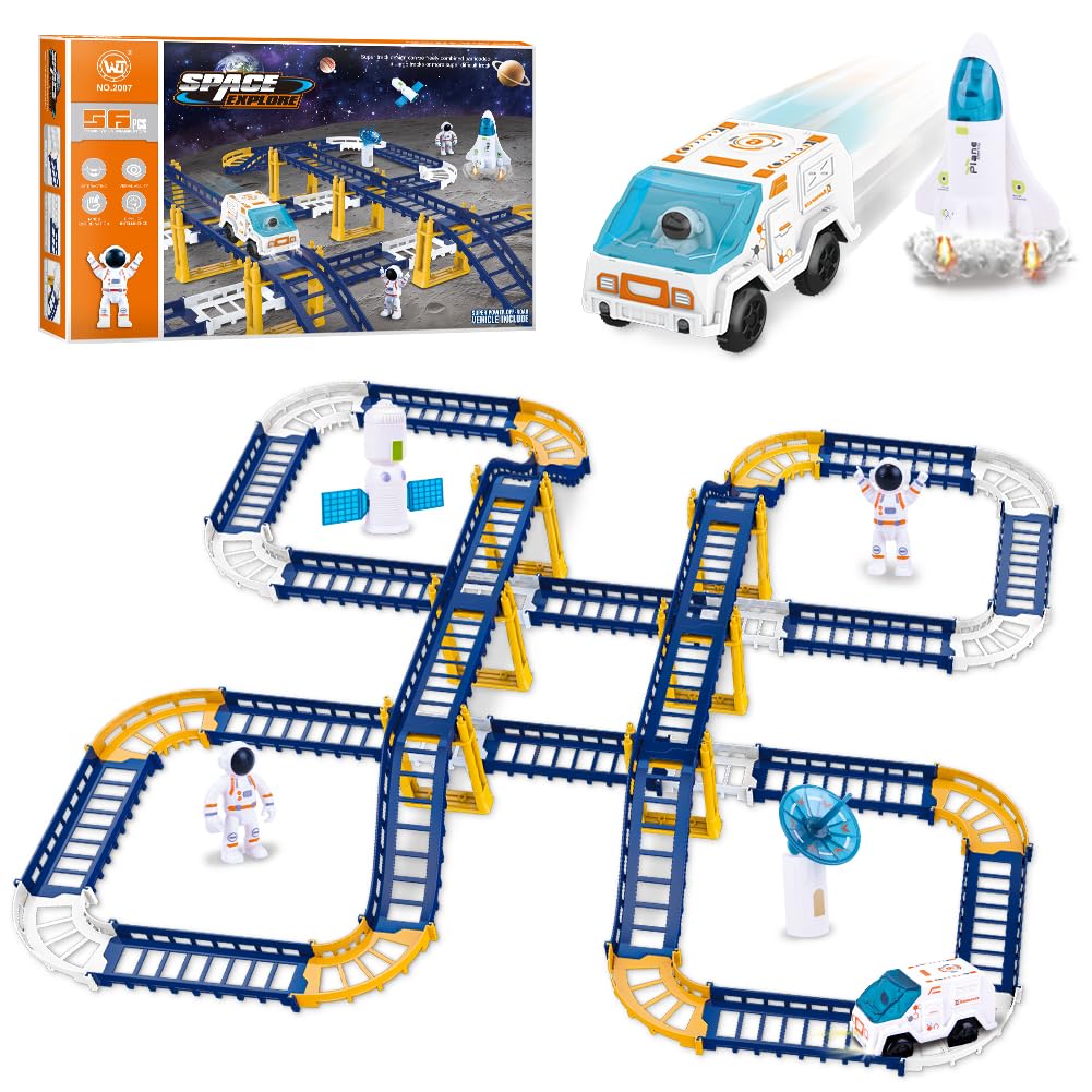 Kids Car Race Track Toys for 2 3 4 5 6 7 Years Old Boys Girls, Toddlers Educational Construction Toys, Electric Car Track Playset Train Set, Kids Birthday Easter Gifts