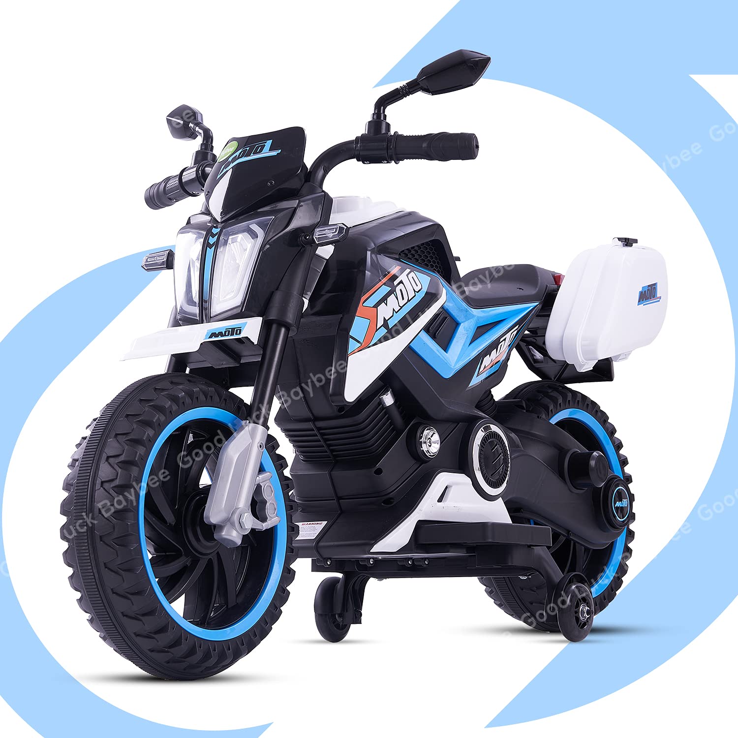 GoodLuck Baybee Moto Sports Electric Motor Bike 6V Rechargeable Battery Operated Motorcycle Ride on Bike-Ride on Kids- Kids to Drive Toy Bike Suitable for for Boys, Girls Age for 1-3 Years (White)