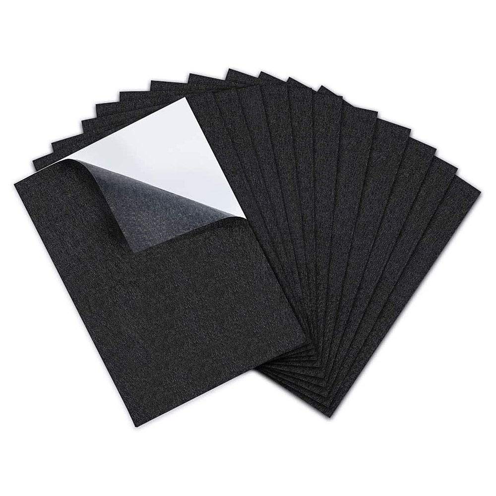 Dragang 12 Pieces Black Adhesive Back Felt Sheets Fabric Sticky Back Sheets, 8.3 by 11.8" (A4 Size), Self-Adhesive, Durable and Water Resistant, Multi-Purpose, Ideal for Art and Craft Making