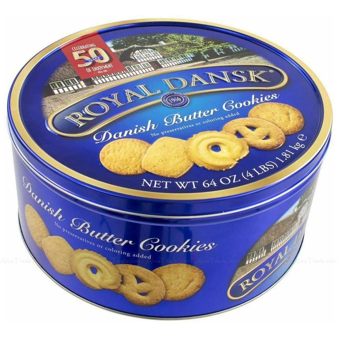 Royal Dansk Kelsen Danish Baked Pure Butter Cookies Biscuit Large Tin Pack 1.8kg