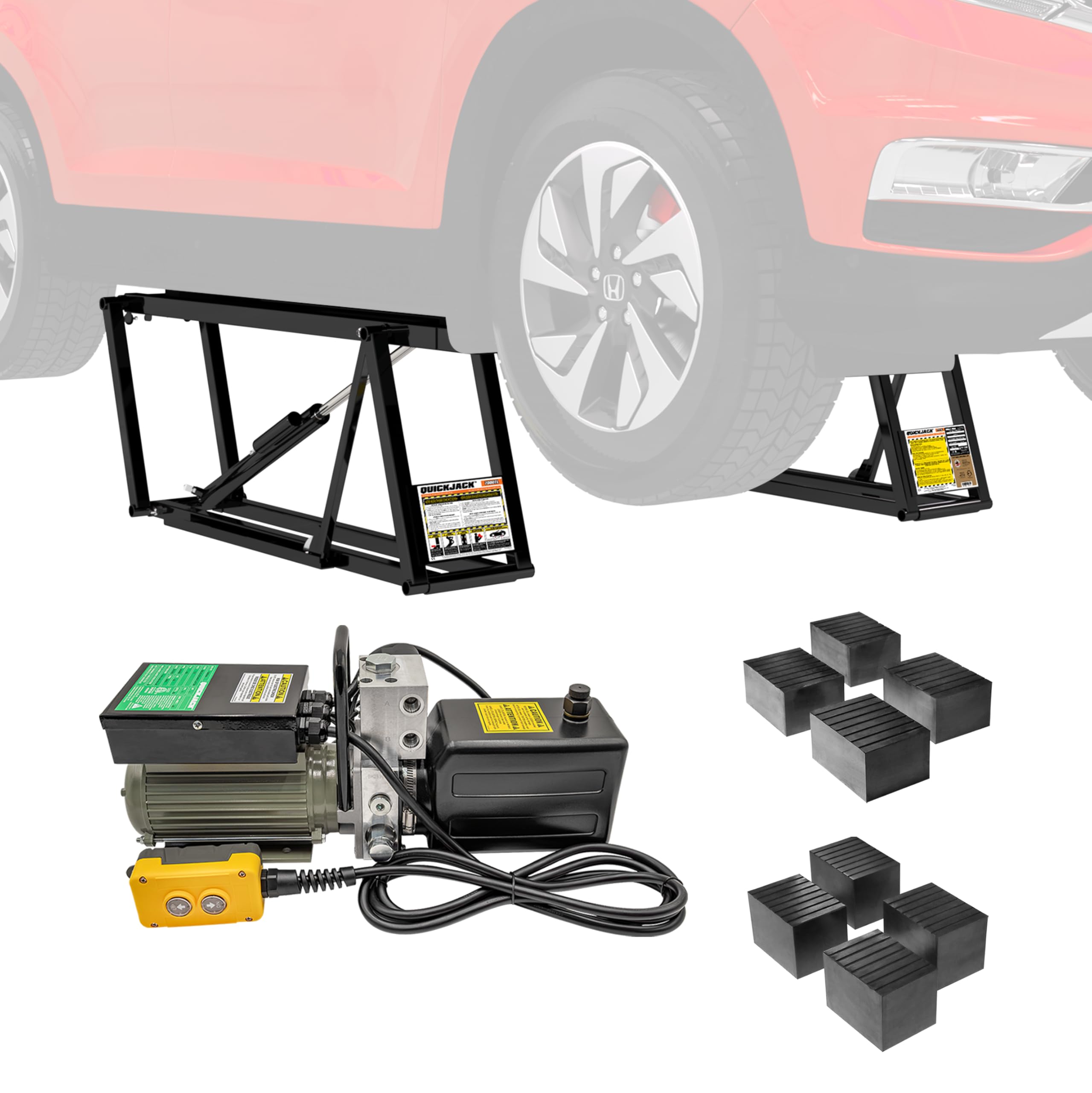 Official QuickJack 7000TL – 7,000 lb Capacity Portable Car Lift with 110V Power Unit for Home, Garage, Shop, or Mechanic Use