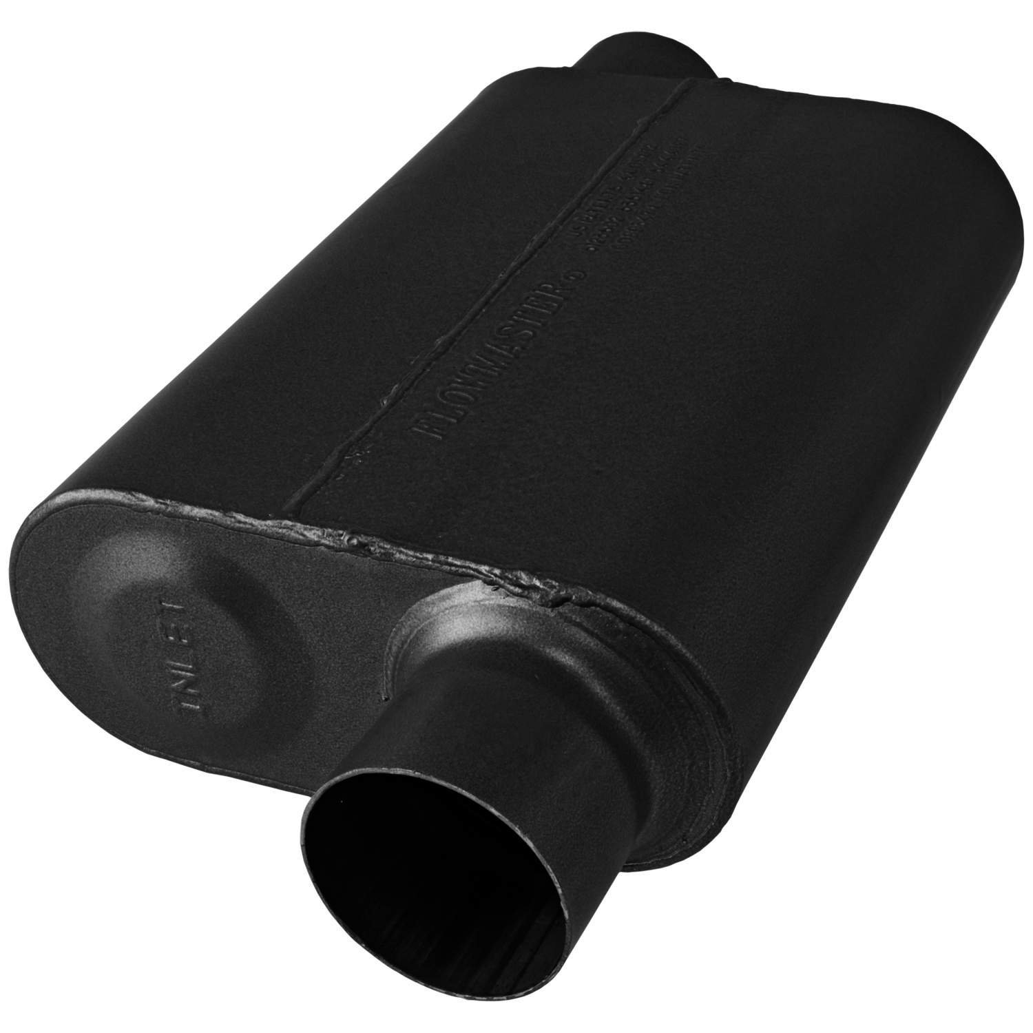 Flowmaster8043043 40 Series Muffler 409S - 3.00 Offset IN / 3.00 Offset OUT - Aggressive Sound, Black