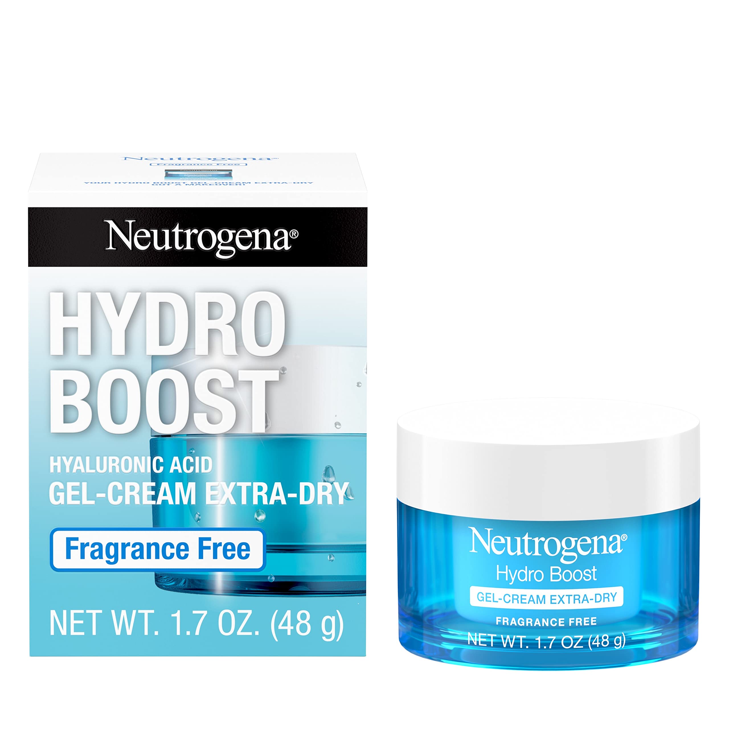 NeutrogenaHydro Boost Hyaluronic Acid Hydrating Face Moisturizer Gel-Cream to Hydrate and Smooth Extra-Dry Skin, 1.7 oz