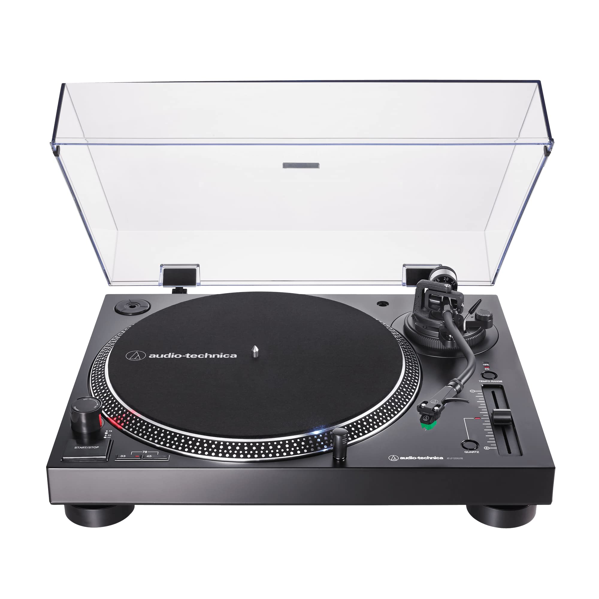 Audio-TechnicaAT-LP120XUSB-BK Direct-Drive Turntable (Analog & USB), Fully Manual, Hi-Fi, 3 Speed, Convert Vinyl to Digital, Anti-Skate and Variable Pitch Control Black