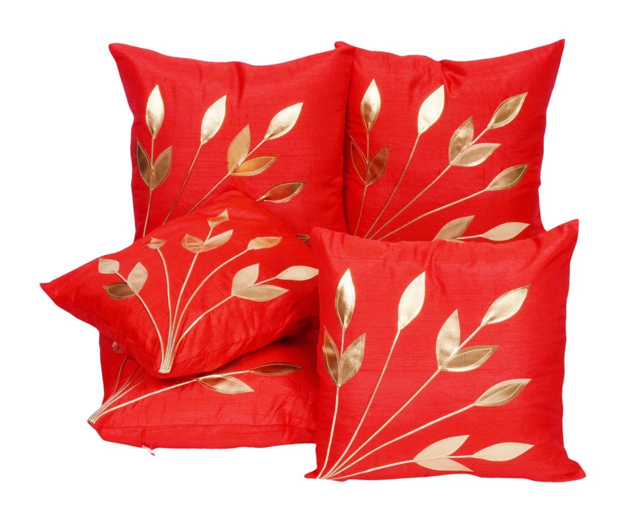 Desi Hault Floral Cushion Cover 12x12 Set of 5 Red Color (30cm x 30cm)