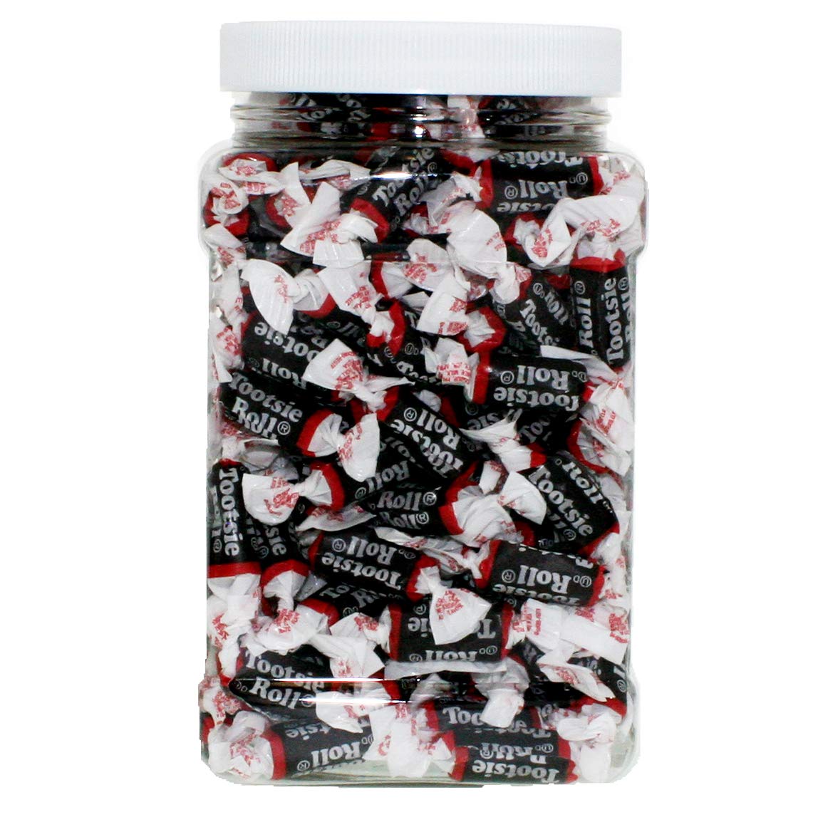 Sweetly YouTootsie Roll Midgees (Mini) Size 1.5LB - Original Individually Wrapped Tootsie Roll in 48 FL OZ Gift Ready Reusable Square Jar