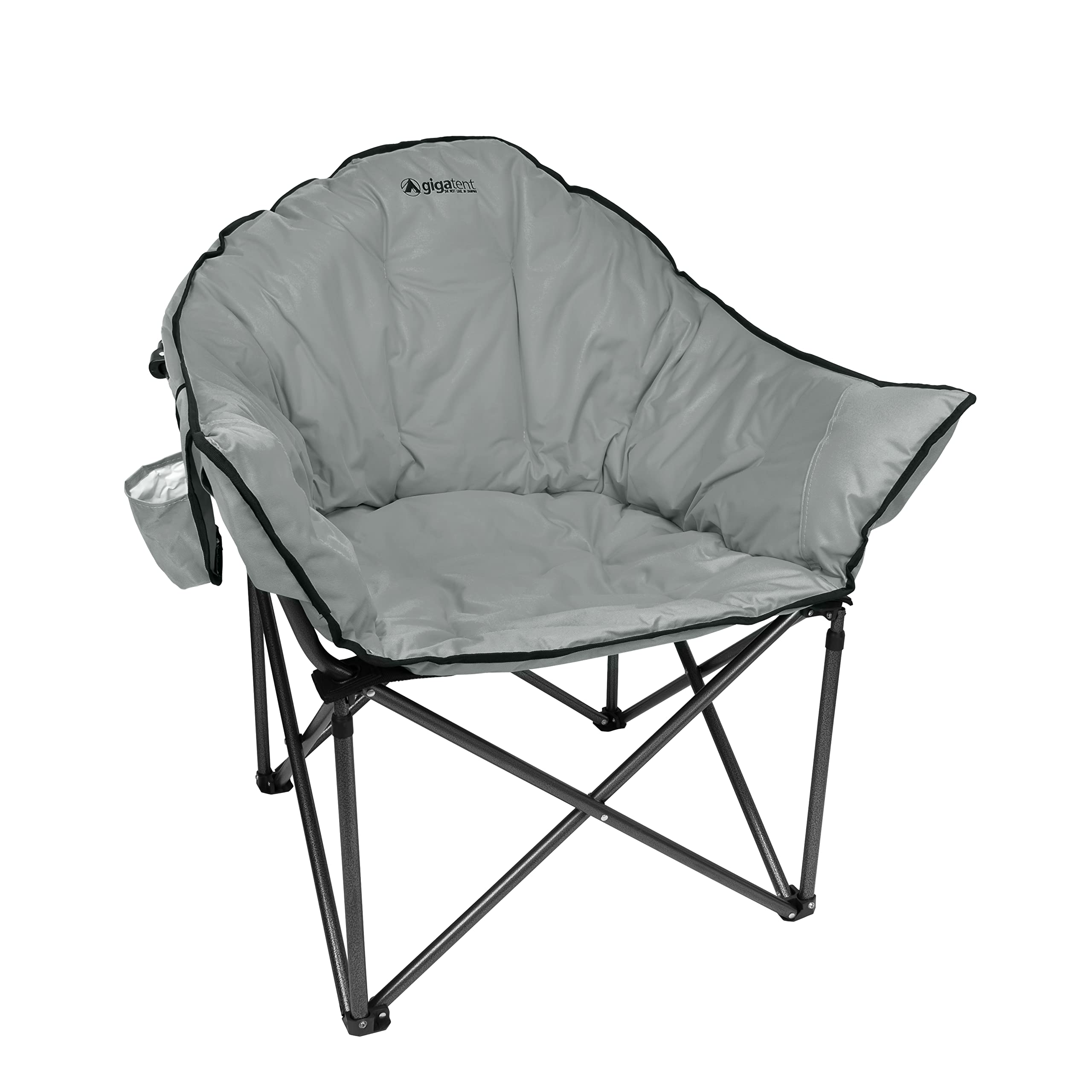 GigaTent Camping Chair Ultra Comfortable Padded Bult in Cup Holder - Foldable with Carry Bag Moon Chair