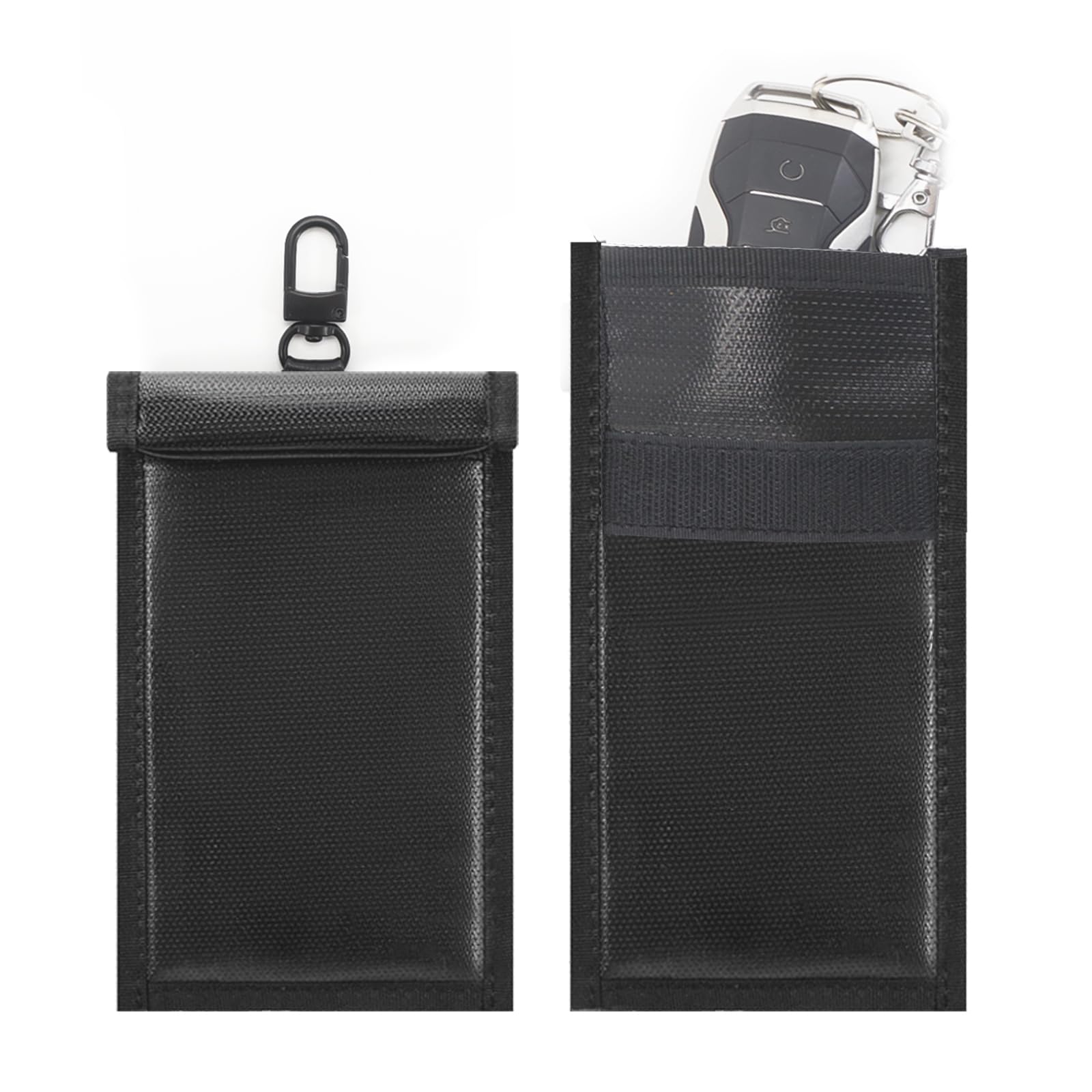 Faraday Key Fob Protector (2 Pack), Faraday Bag for Key Fob, Signal Blocking Car Key Faraday Case, RFID Key Fob Protector Faraday Bag, Keyless Entry Fob Faraday Cage, Anti Theft Car Card Protection